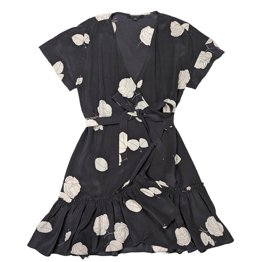 All Saints Rene Rodin Silk Floral Wrap Dress Size 2