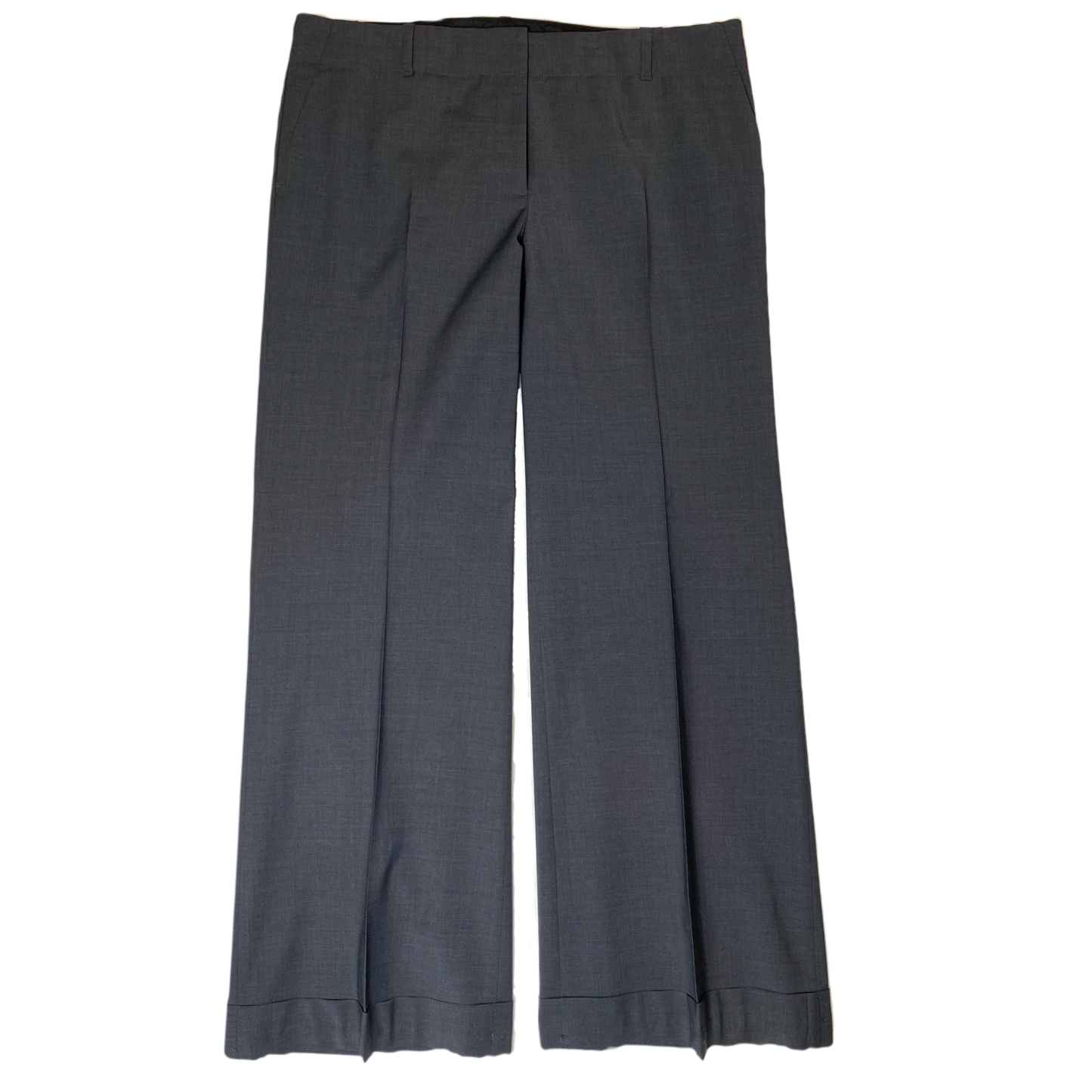 Elevate your workwear with these Ann Taylor lined, wide-leg pants crafted from premium dark gray virgin wool. The relaxed silhouette from these Ann Taylor dress pants