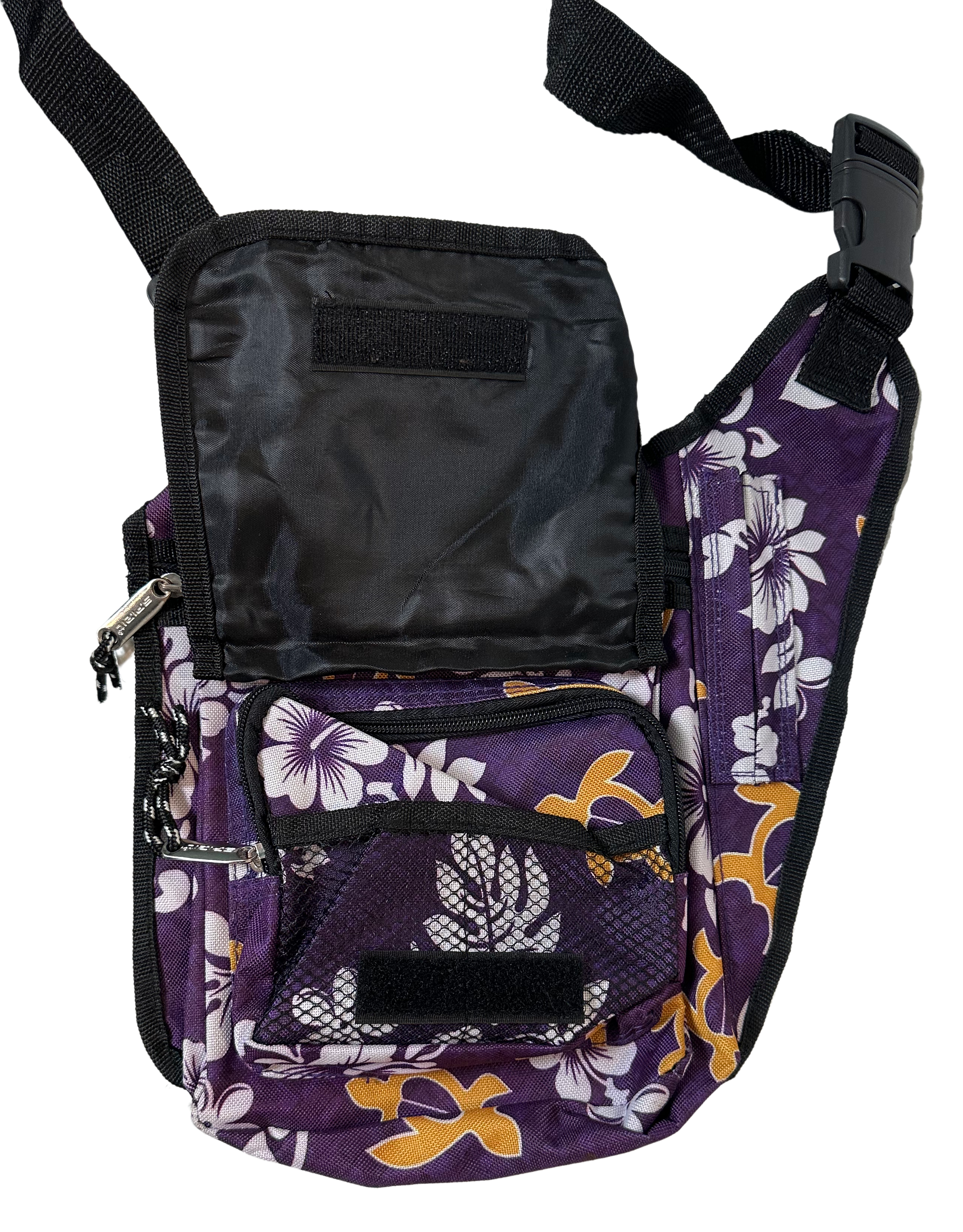 Hawaii Spirit Crossbody Bag Purple Tropical Print - EUC  Carry a piece of paradise with you wherever you go with this Hawaii Spirit Crossbody Bag in a beautiful purp