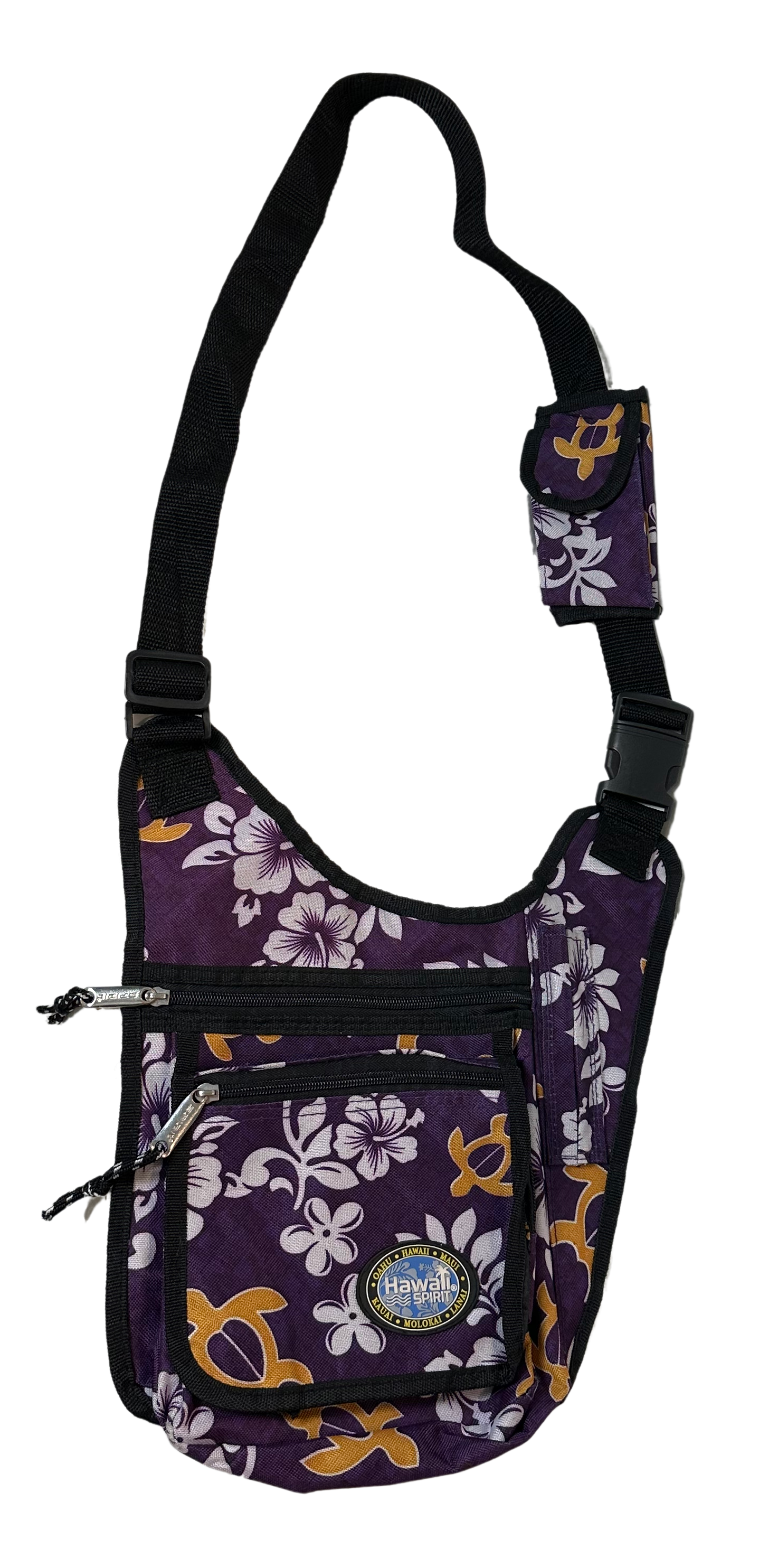 Hawaii Spirit Crossbody Bag Purple Tropical Print - EUC  Carry a piece of paradise with you wherever you go with this Hawaii Spirit Crossbody Bag in a beautiful purp