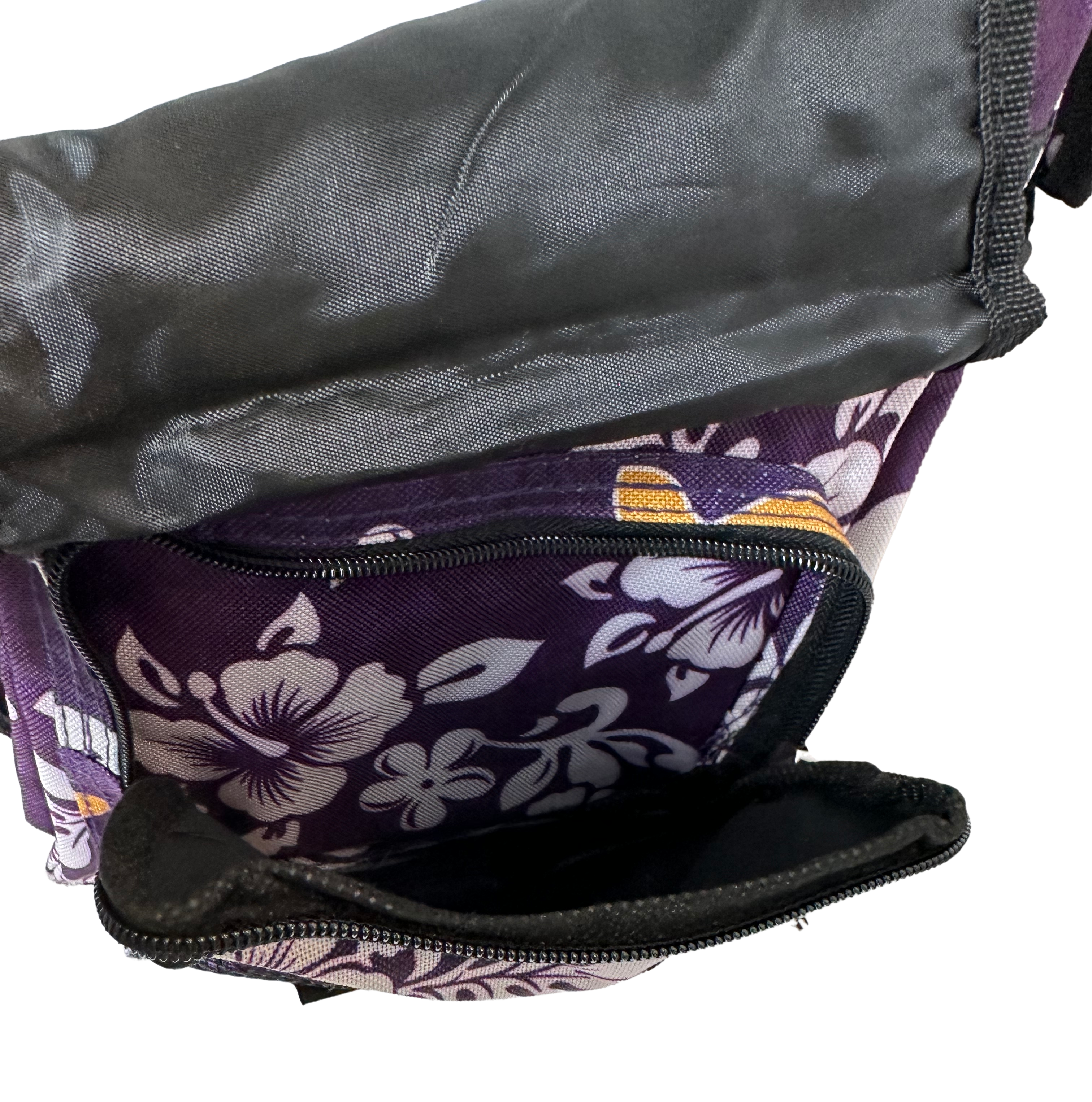 Hawaii Spirit Crossbody Bag Purple Tropical Print - EUC  Carry a piece of paradise with you wherever you go with this Hawaii Spirit Crossbody Bag in a beautiful purp