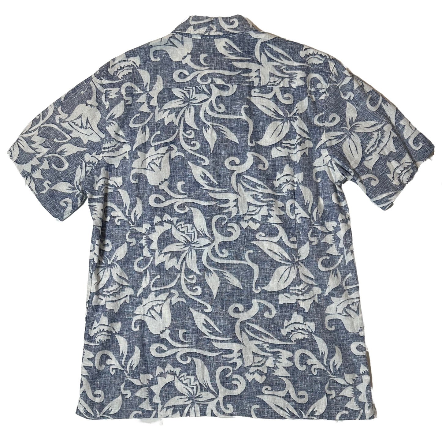 Blue Opihi Aloha Floral Casual Button Front Shirt Men's size Medium