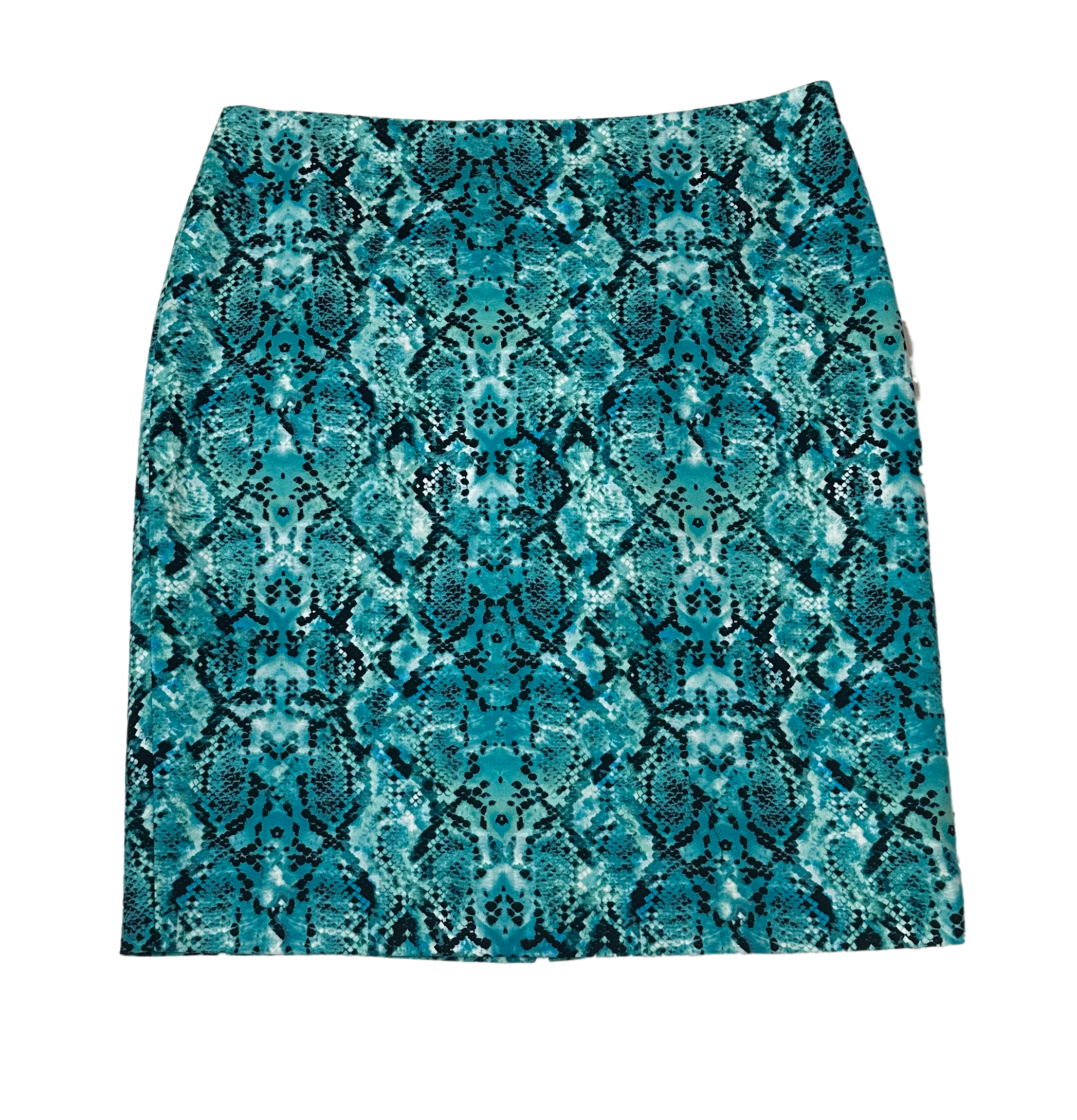 Liz ClaiborneBreak out of your style rut with this Liz Claiborne pencil skirt! Sleek and sophisticated, it's made of soft fabric and features a wild teal snake skin print. Fully SkirtsLiz Claiborne Teal Snake Skin Print Pencil SkirtLiz Claiborne Teal Snake Skin Print Pencil Skirt