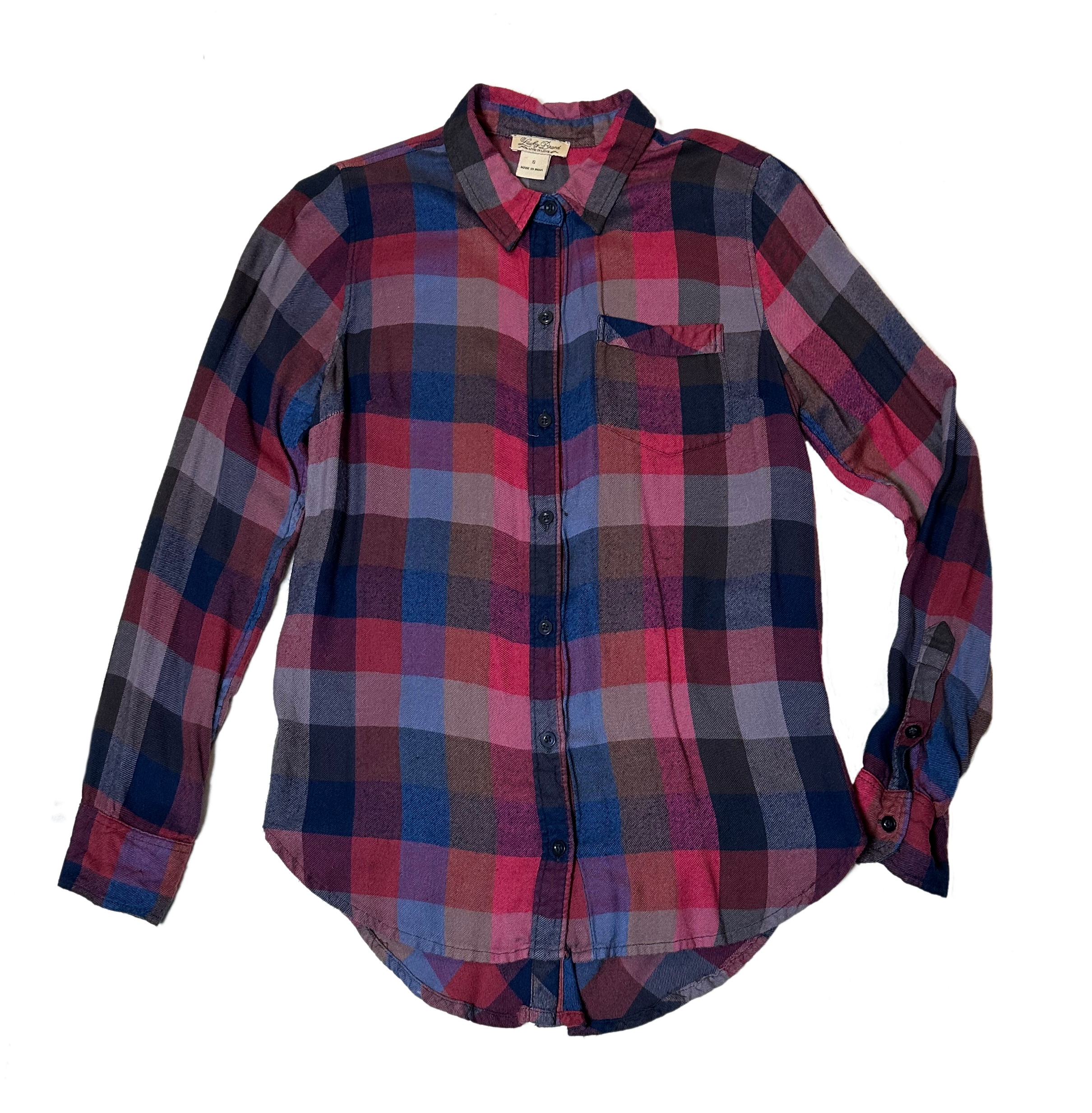 Lucky BrandGet ready for a warm and cozy time! The Lucky Brand dark pink plaid split back flannel is the perfect way to add some funky flair to your look - with multi colors, aShirtLucky Brand Dark Pink Plaid Split Back FlannelLucky Brand Dark Pink Plaid Split Back Flannel