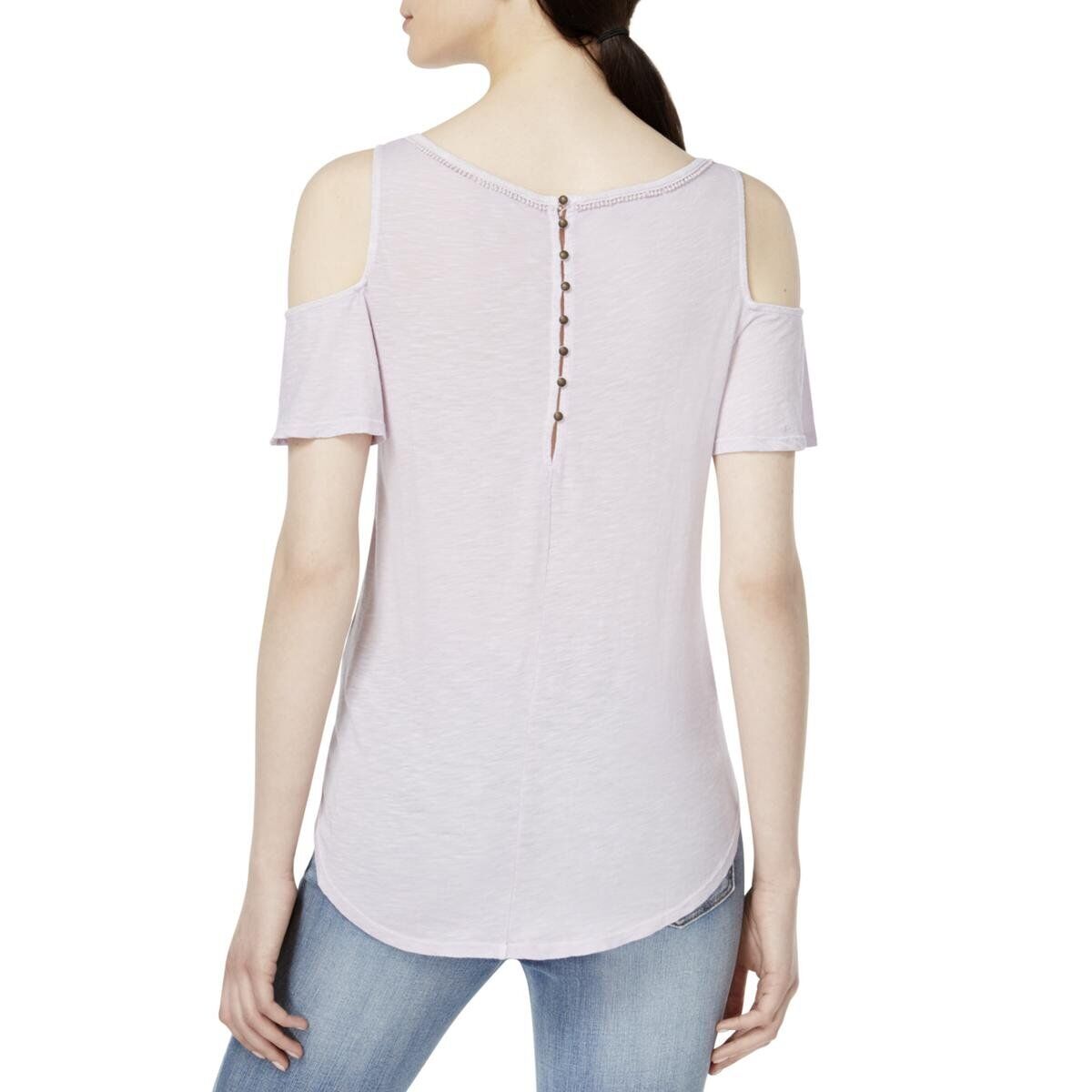 Lucky BrandThis Lucky Brand top is the perfect warm-weather wardrobe staple, crafted from a light lavender fabric with cold shoulder cutouts and short flutter sleeves. Brass buShirts & TopsLucky Brand Cold Shoulder Short Flutter Sleeve Lavender TopLucky Brand Cold Shoulder Short Flutter Sleeve Lavender Top