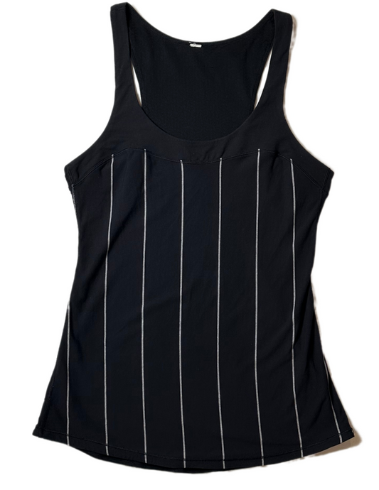 Lululemon Cliffhanger Black & White Run First Base Tank Top Step up yo