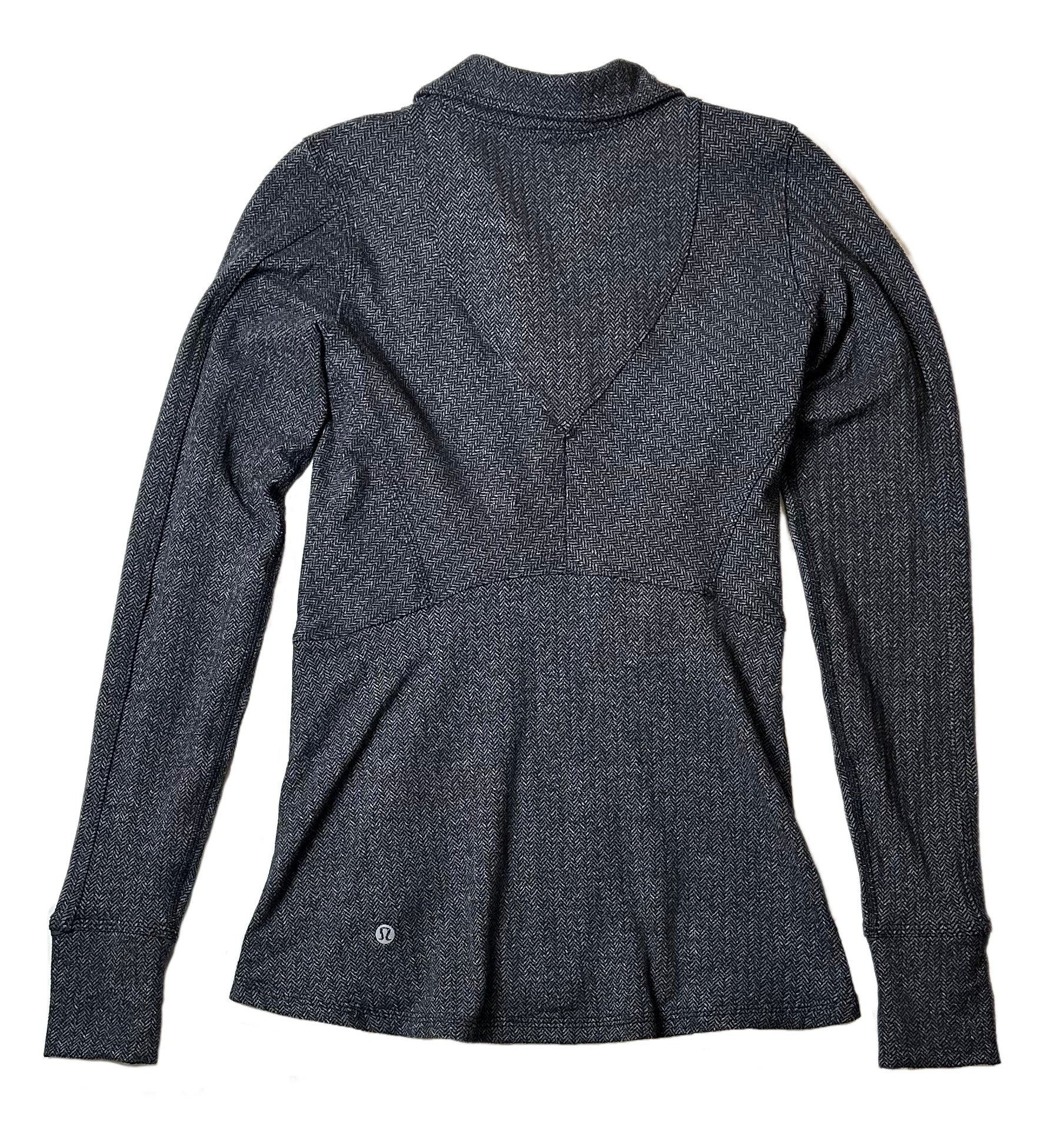 LululemonThis jacket is a cozy blend of style and comfort! The grey tweed fabric is timeless and versatile, while the 1/4 zip and collar or mock neck help to keep you warm. PJacketLululemon Grey Tweed Jacket with Long Sleeves and Thumb HolesLululemon Grey Tweed Jacket