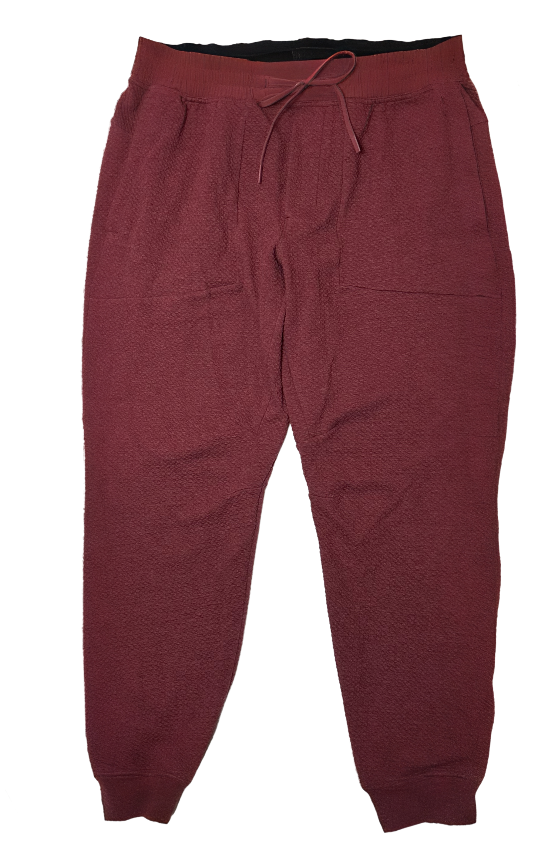 Lululemon RARE At Ease Textured Double Knit Cotton Joggers Men Large Maroon XL