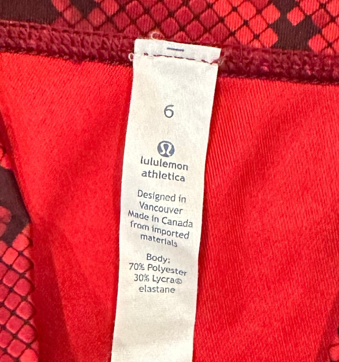 LululemonThese Lululemon red snake print leggings are the perfect way to add a touch of sophisticated edge to your activewear. Crafted in luxuriously comfortable fabric adornLeggingsLululemon Red Snake Print LeggingsLululemon Red Snake Print Leggings