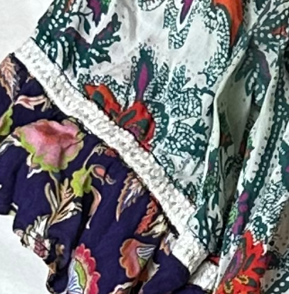 Lilka Anthropologie Patchwork Trapeze Flowy Short Boho Dress