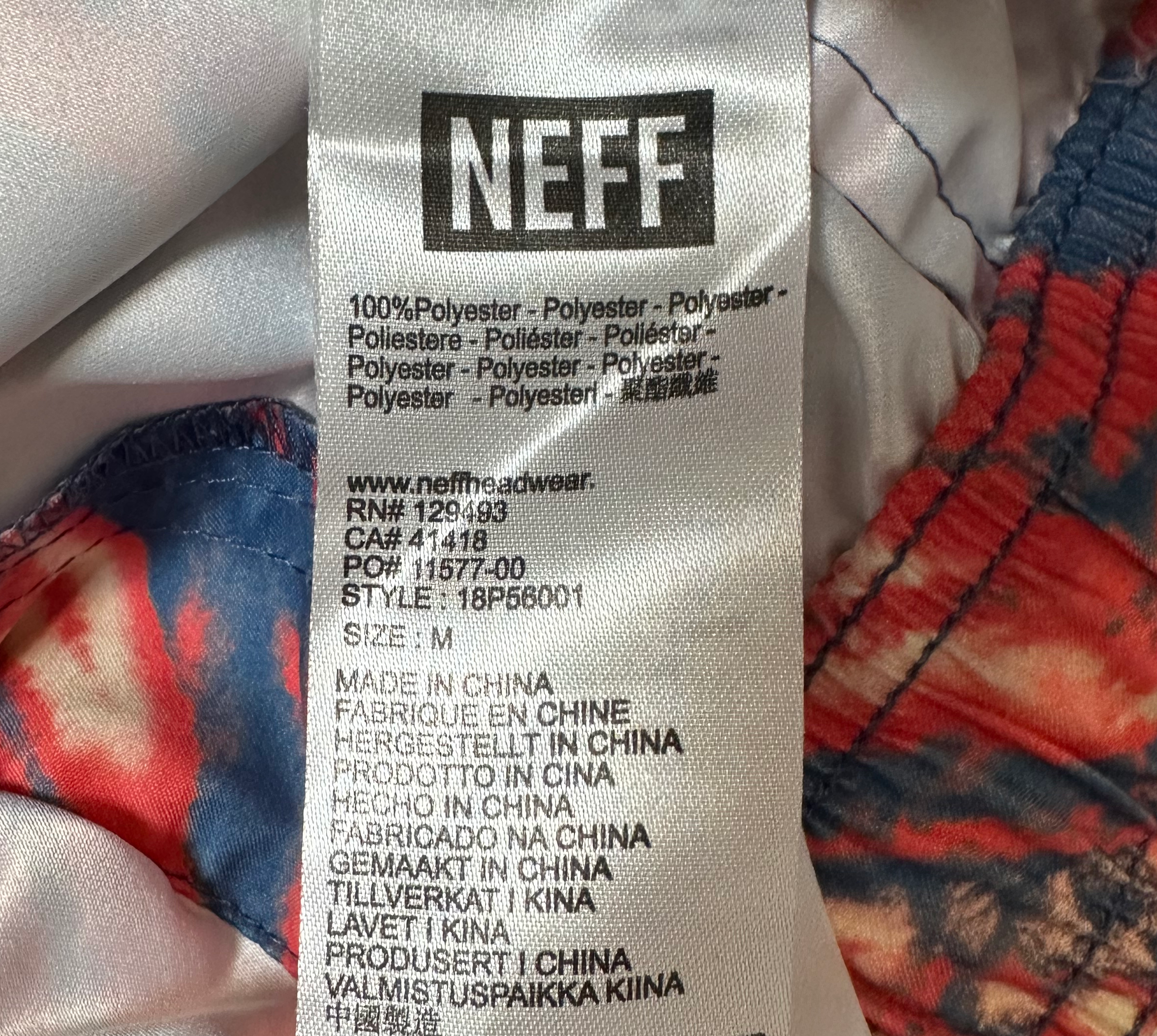 Neff Tie Dye Men's Swim Board Shorts Size M