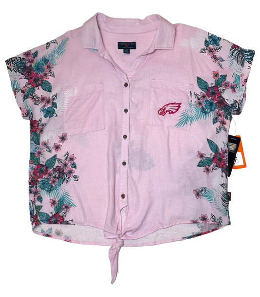 Margaritaville Island Resort NFL Philadelphia Eagles Pink Stadium Button Up Shirt Large- NWT