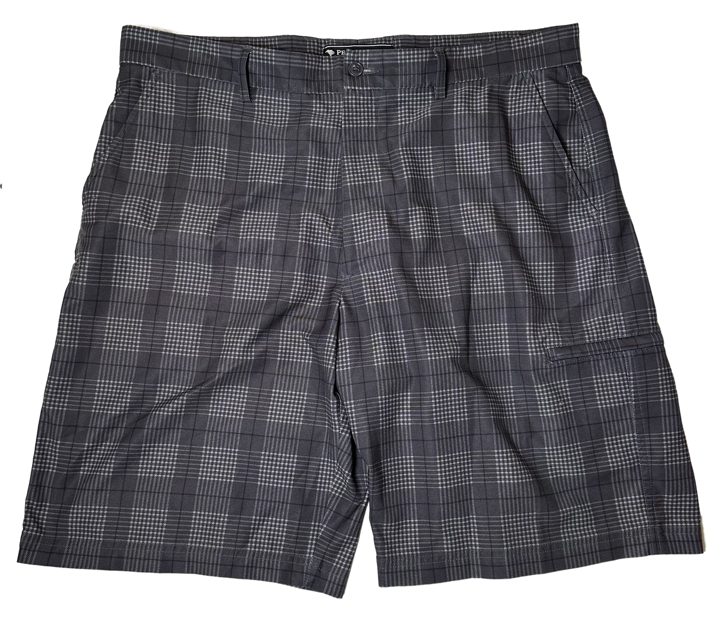 Pebble Beach Performance Men's Grey and Black Plaid Golf Shorts size 38