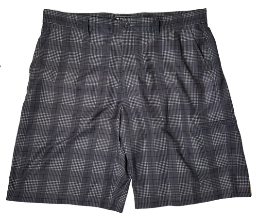 Pebble Beach Performance Men's Grey and Black Plaid Golf Shorts size 38