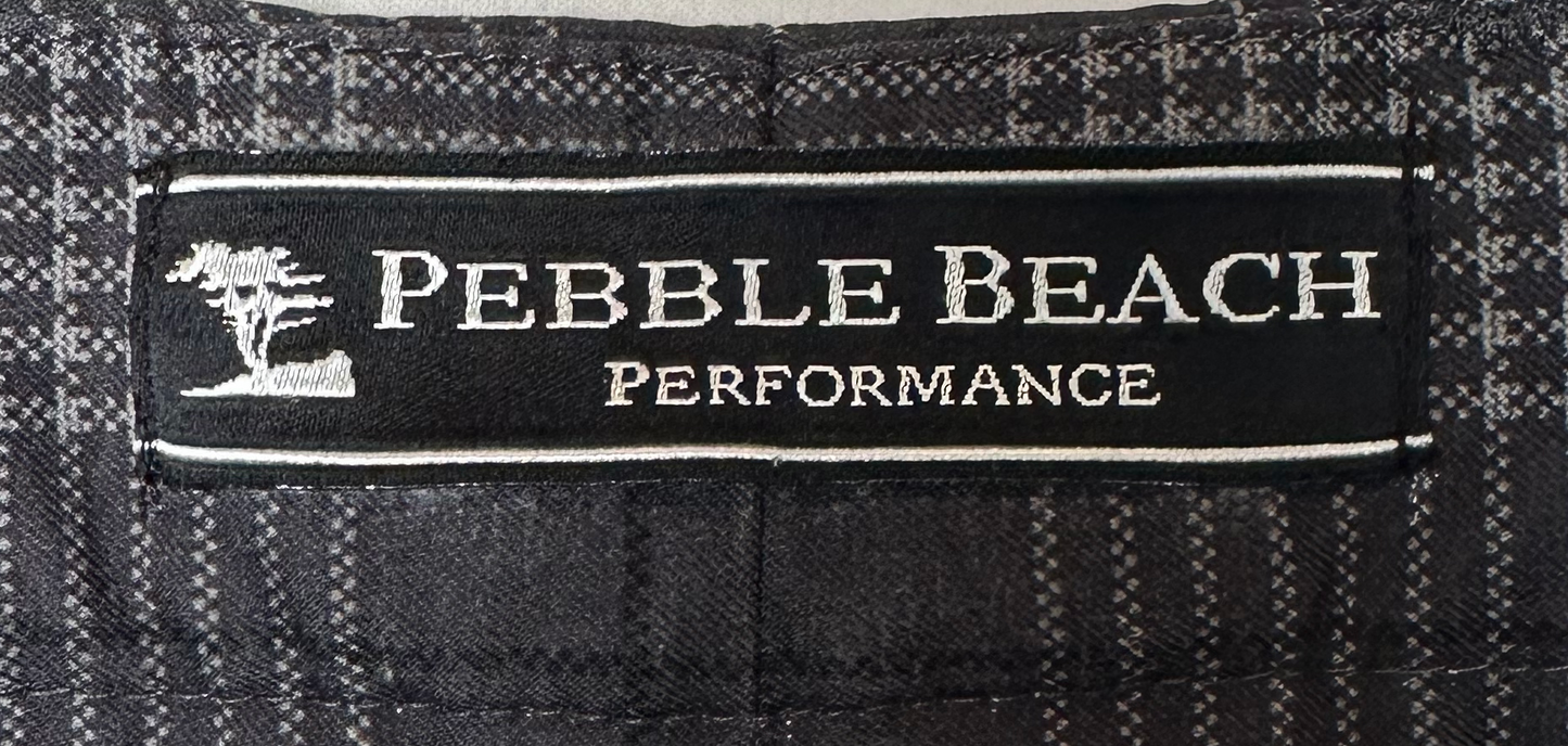 Pebble Beach Performance Men's Grey and Black Plaid Golf Shorts size 38