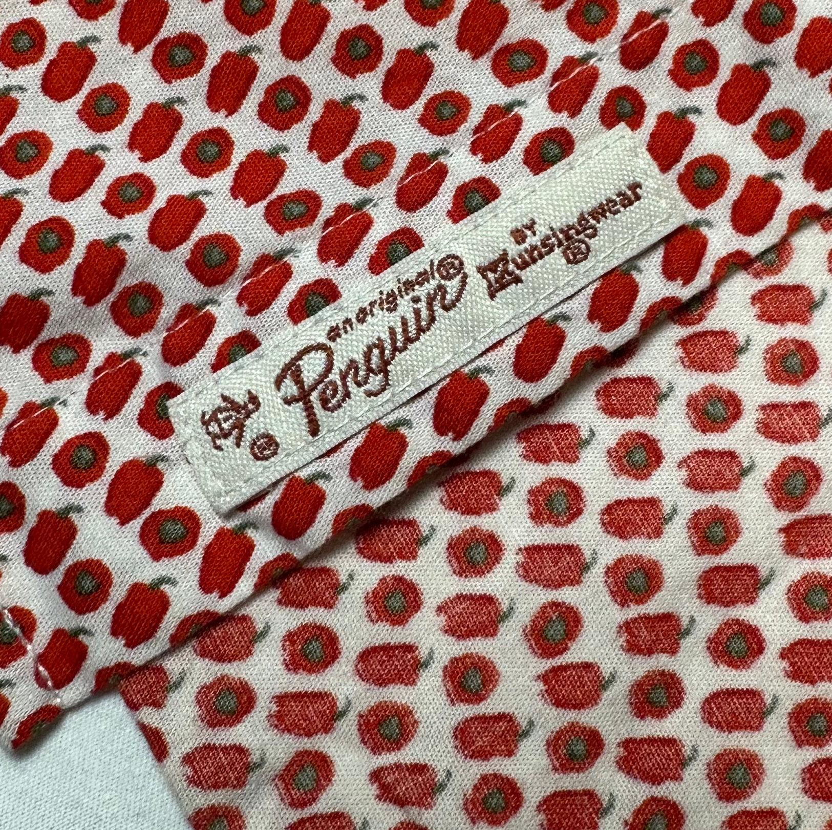 Original Penguin Heritage Slim Fit Men's Red Pepper Short Sleeve Shirt - Medium