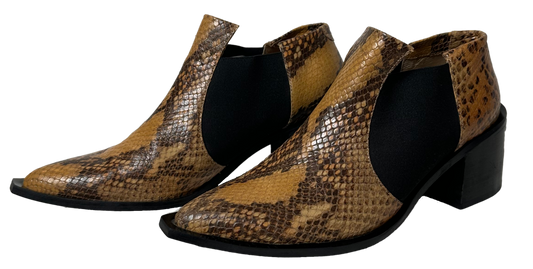 LAX Brown "Snake Skin" Ankle Booties size 37 - EUC