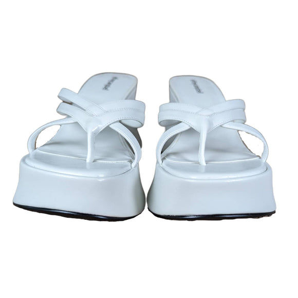 Jeffrey CampbellSuper cute for summer! Jeffrey Campbell White strappy sandals. New without box! Wrapped leather platform. Brand new condition.Jeffrey Campbell White Platform SandalsJeffrey Campbell White Platform Sandals