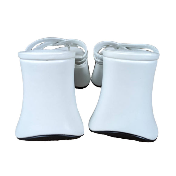 Jeffrey CampbellSuper cute for summer! Jeffrey Campbell White strappy sandals. New without box! Wrapped leather platform. Brand new condition.Jeffrey Campbell White Platform SandalsJeffrey Campbell White Platform Sandals