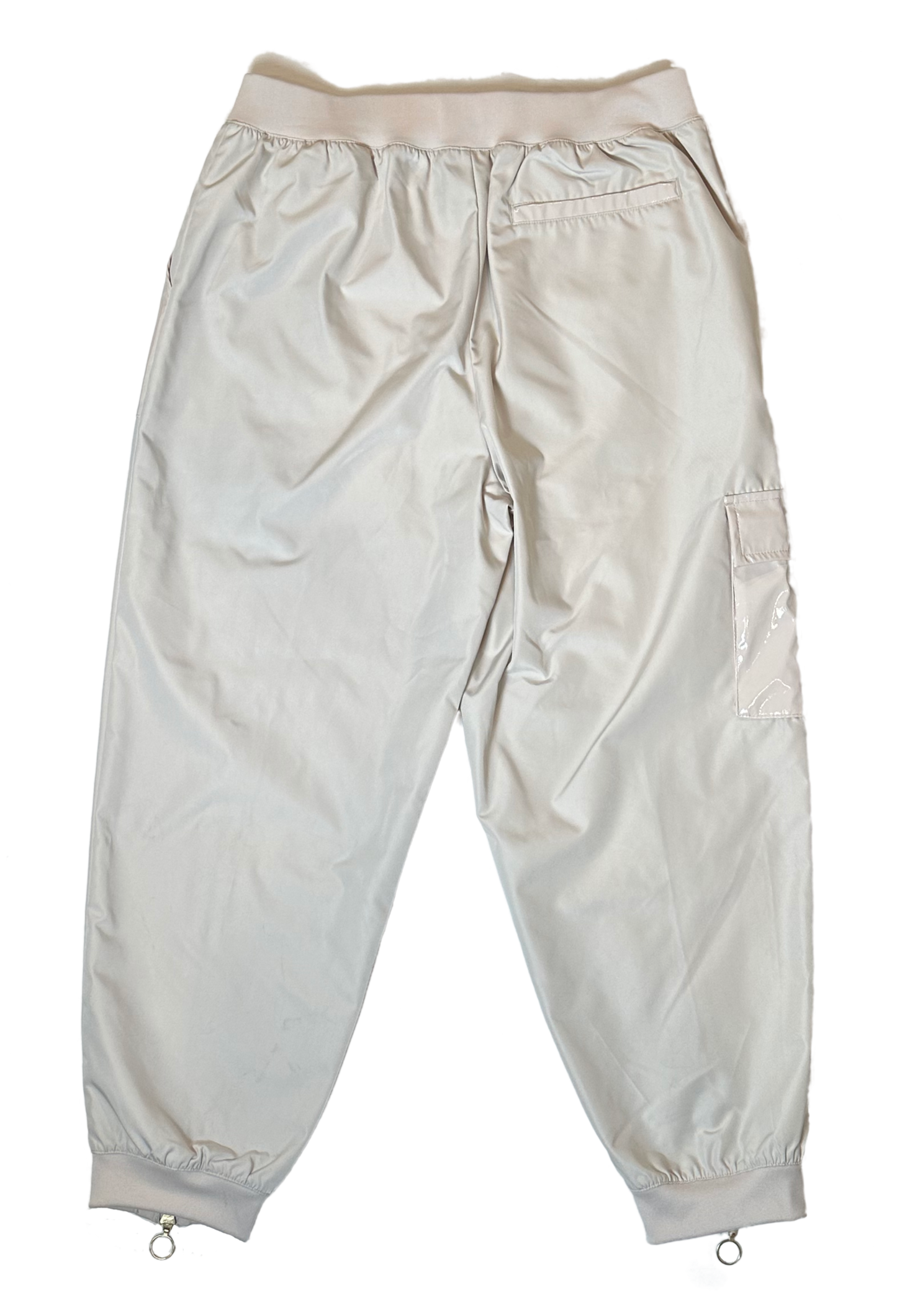 Nike Women's Nude Zip Front Cargo Joggers  Patent Leather Details sze M Effortless style meets functional cool with these cargo joggers that refuse to take themselv