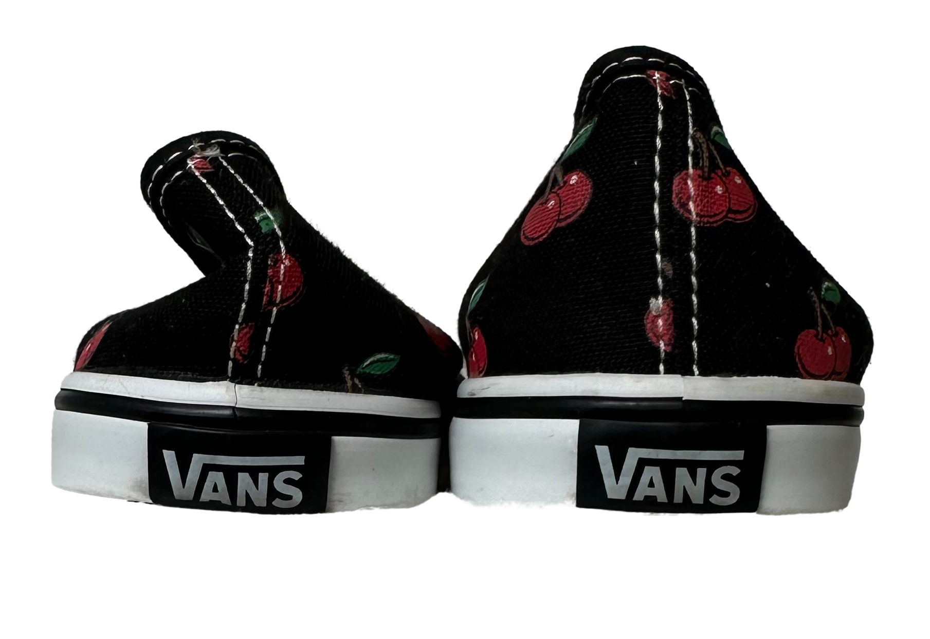 Vans Very Rare KVD Lo-Pro Cherry Slip Ons size 7 Step into style with these Vans Very Rare KVD Lo-Pro Cherry Slip Ons in size 7. The black design is adorned with a p