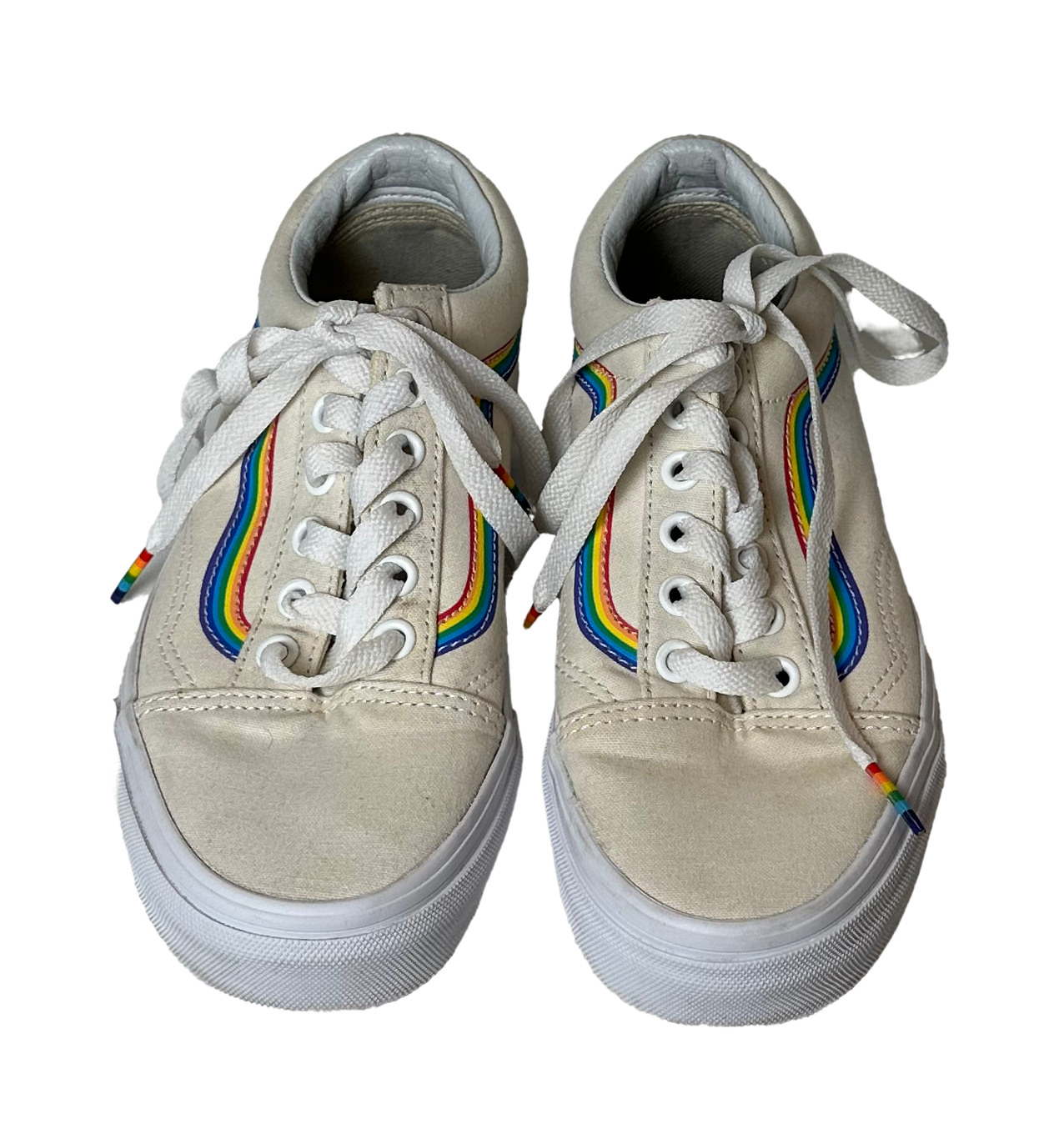 Vans Limited Edition Old Skool Rainbow Skate Sneaker Shoes Size 6 Get ready to skate with the Vans Limited Edition Old Skool Rainbow Skate Sneakers! These kicks feat