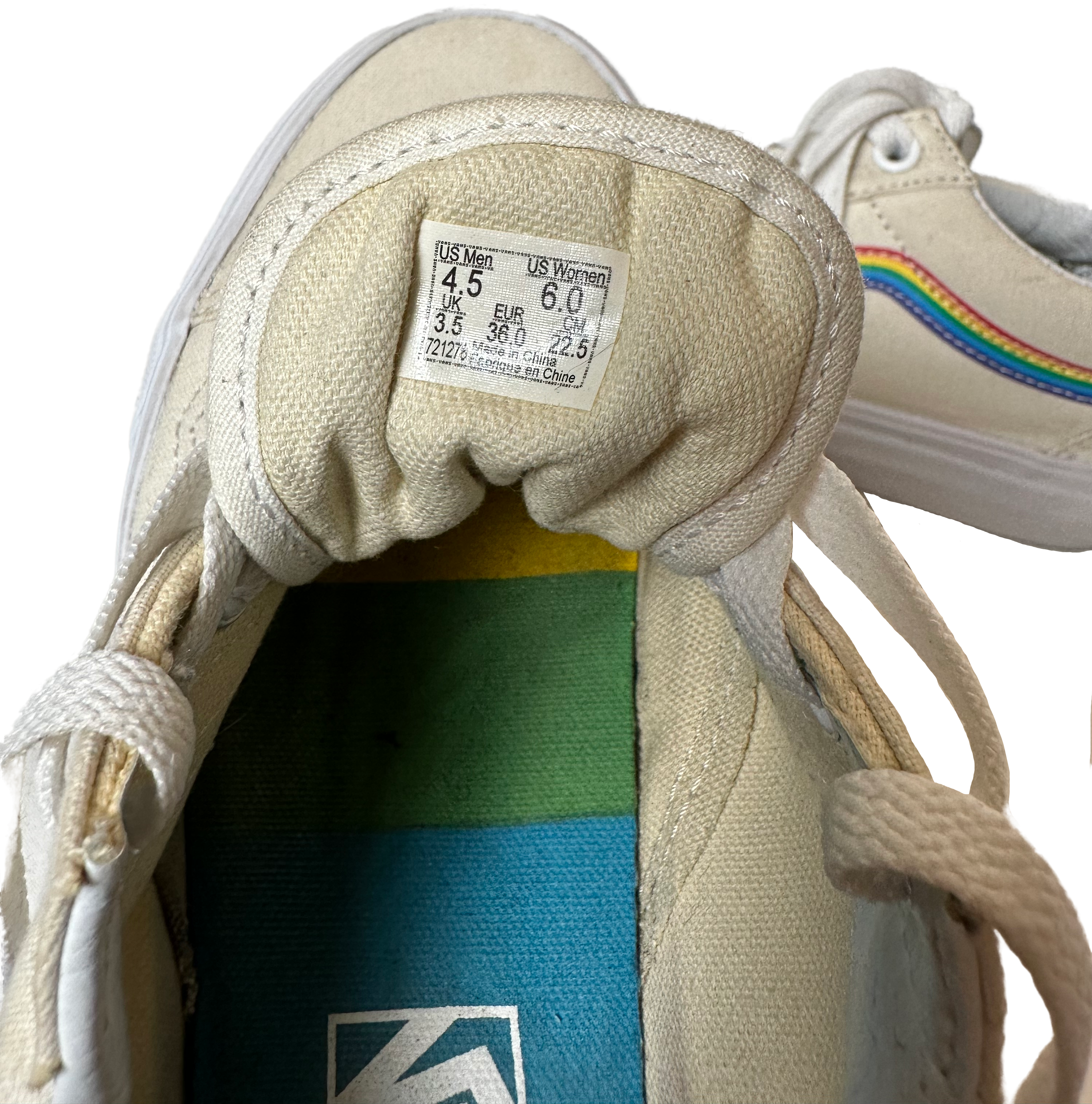 Vans Limited Edition Old Skool Rainbow Skate Sneaker Shoes Size 6 Get ready to skate with the Vans Limited Edition Old Skool Rainbow Skate Sneakers! These kicks feat