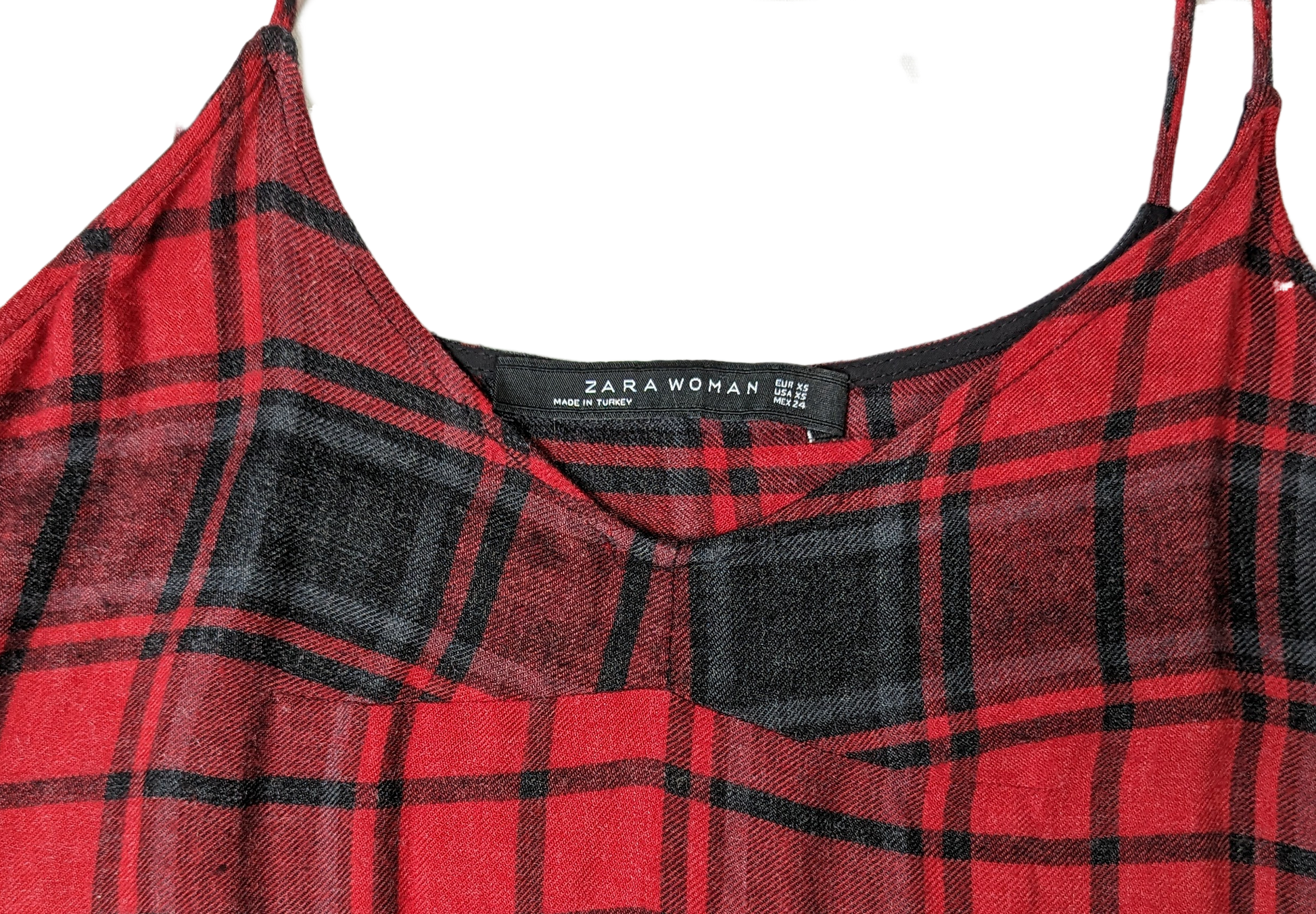 ZaraThis Zara Woman slip dress is a surefire statement piece! Its red and black plaid pattern amps up the style factor, while it's spaghetti straps make it a comfortableDressesZara Red Plaid Slip DressZara Red Plaid Slip Dress