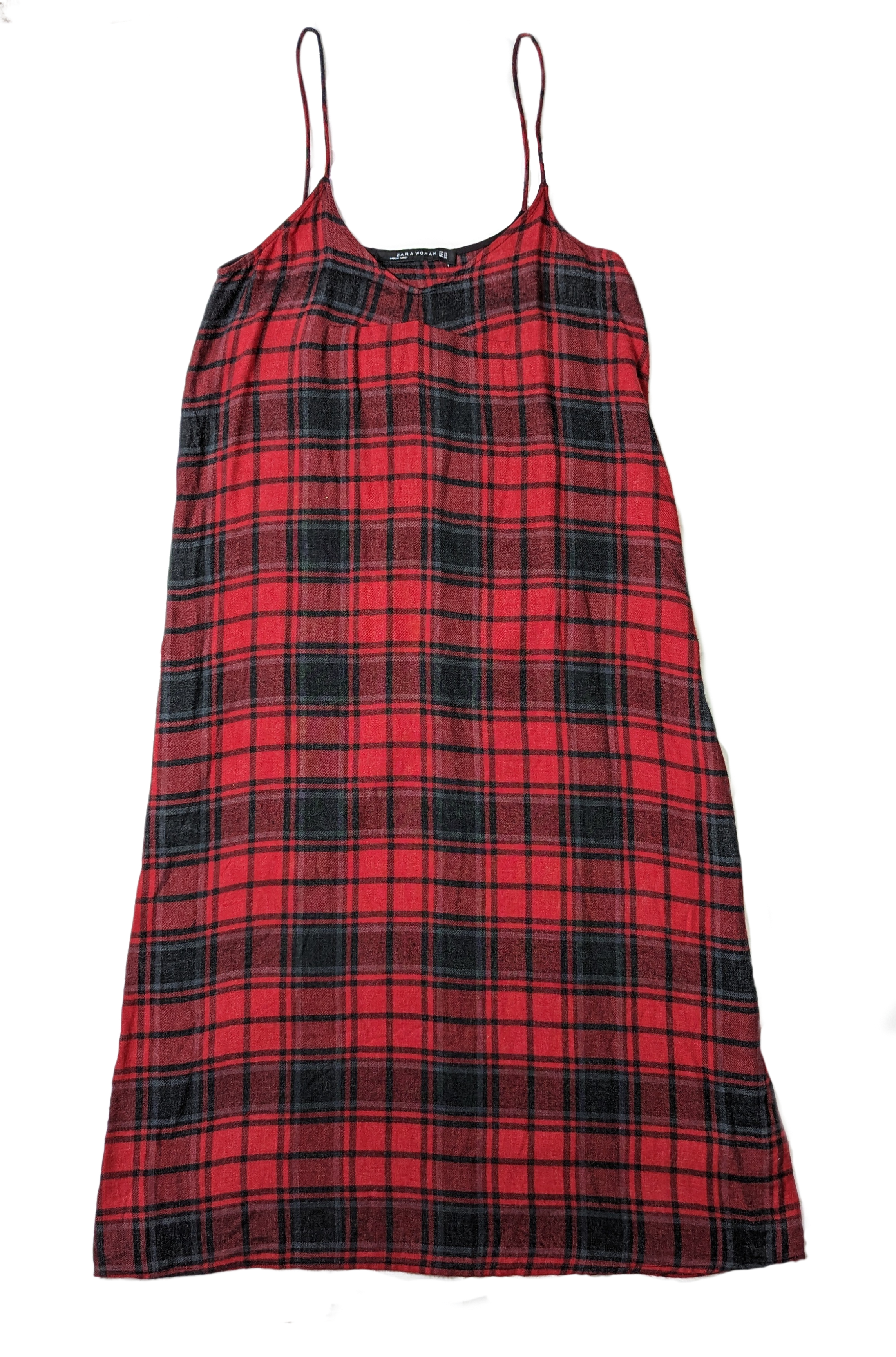 ZaraThis Zara Woman slip dress is a surefire statement piece! Its red and black plaid pattern amps up the style factor, while it's spaghetti straps make it a comfortableDressesZara Red Plaid Slip DressZara Red Plaid Slip Dress