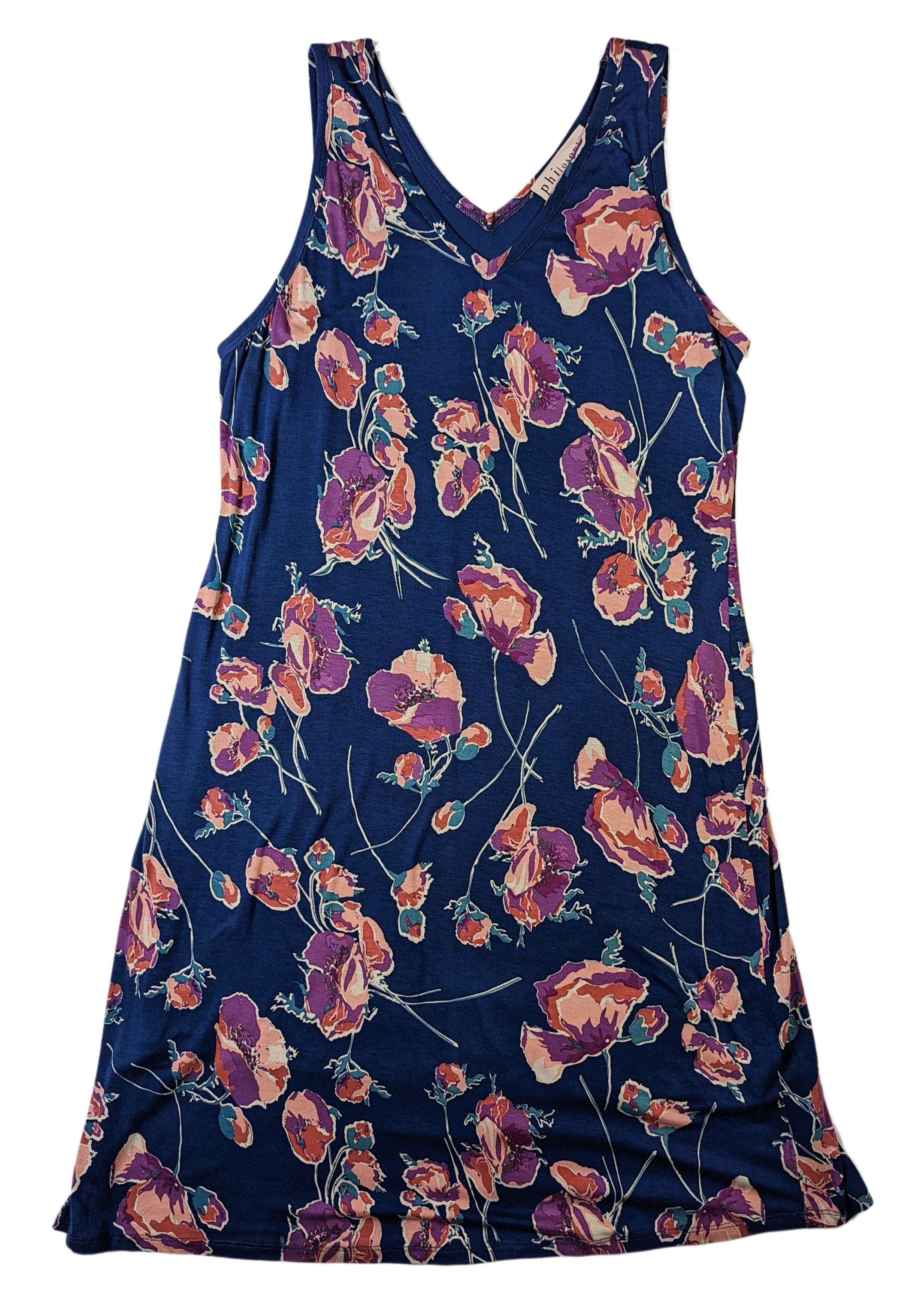 PhilosophyThis Philosophy Blue Floral Sleeveless Dress is a stylish and comfortable choice for any event. The viscose/spandex fabric blend is lightweight and breathable, allowDressesPhilosophy Blue Floral Sleeveless DressPhilosophy Blue Floral Sleeveless Dress