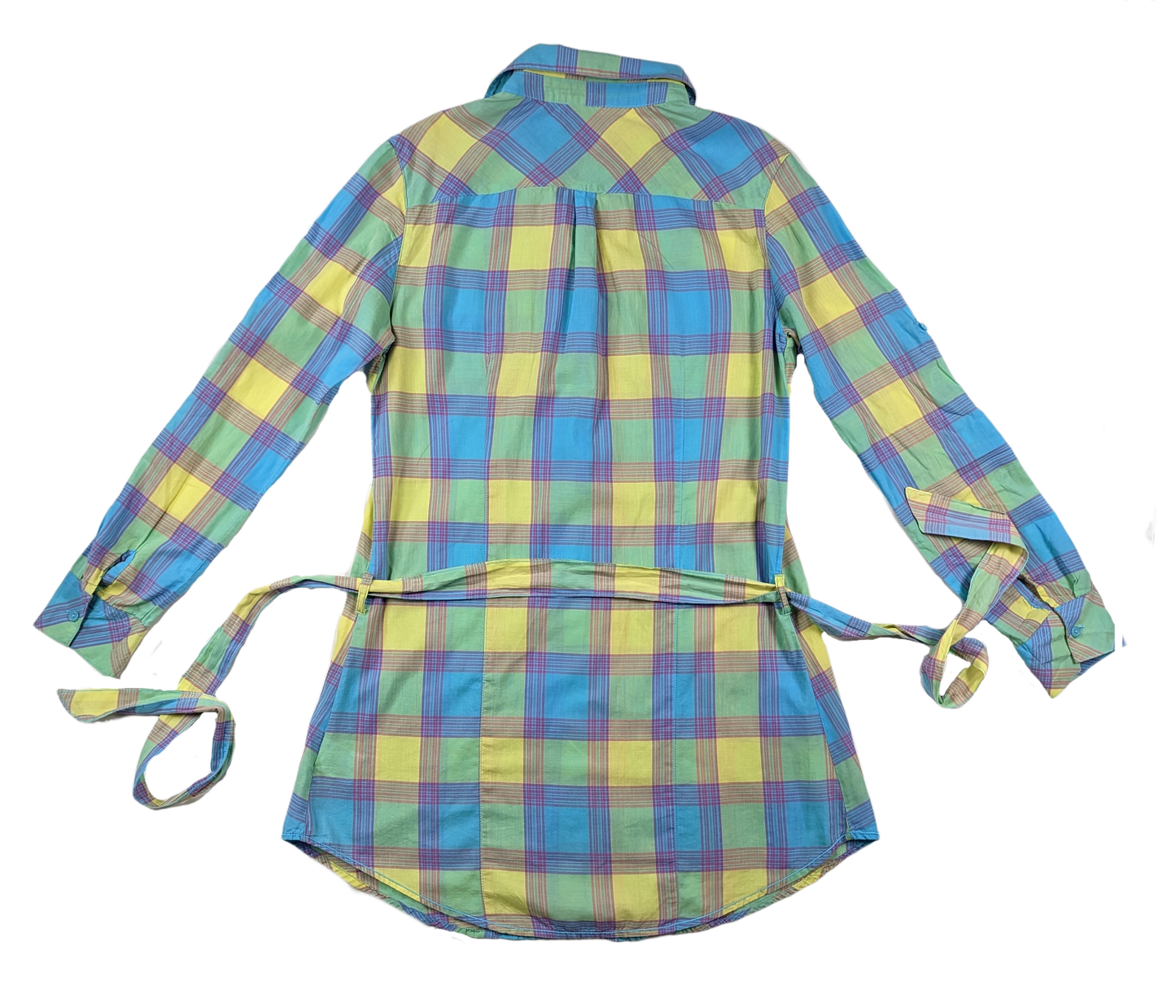 City Streets Bright Multicolor Plaid Shirt Dress Size LCity Streets Bright Multicolor Plaid Shirt Dress Size L Get ready for Spring with this colorful plaid dress!  The bright color combination looks great as a plaid!  P