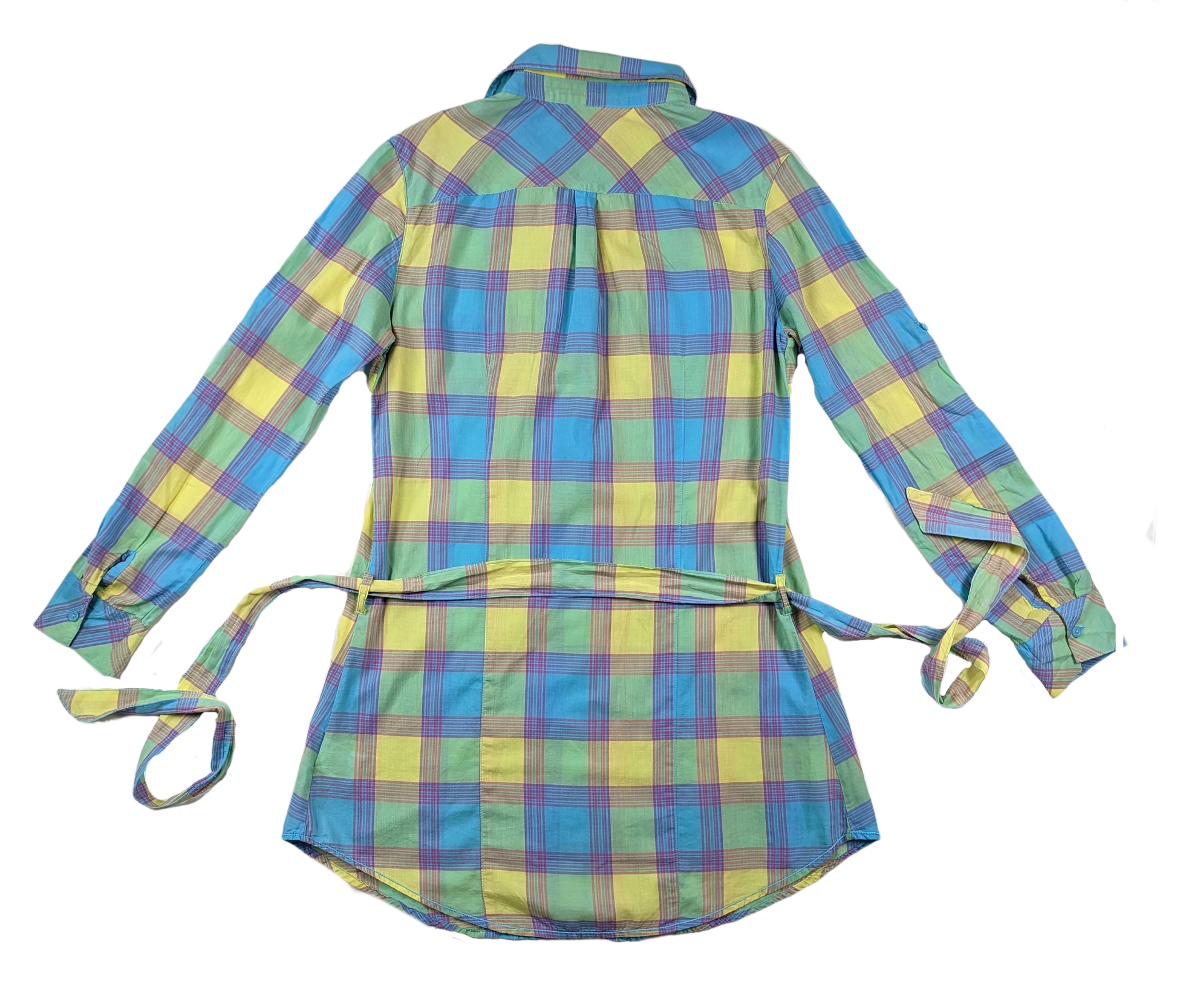 City Streets Bright Multicolor Plaid Shirt Dress Size LCity Streets Bright Multicolor Plaid Shirt Dress Size L Get ready for Spring with this colorful plaid dress!  The bright color combination looks great as a plaid!  P