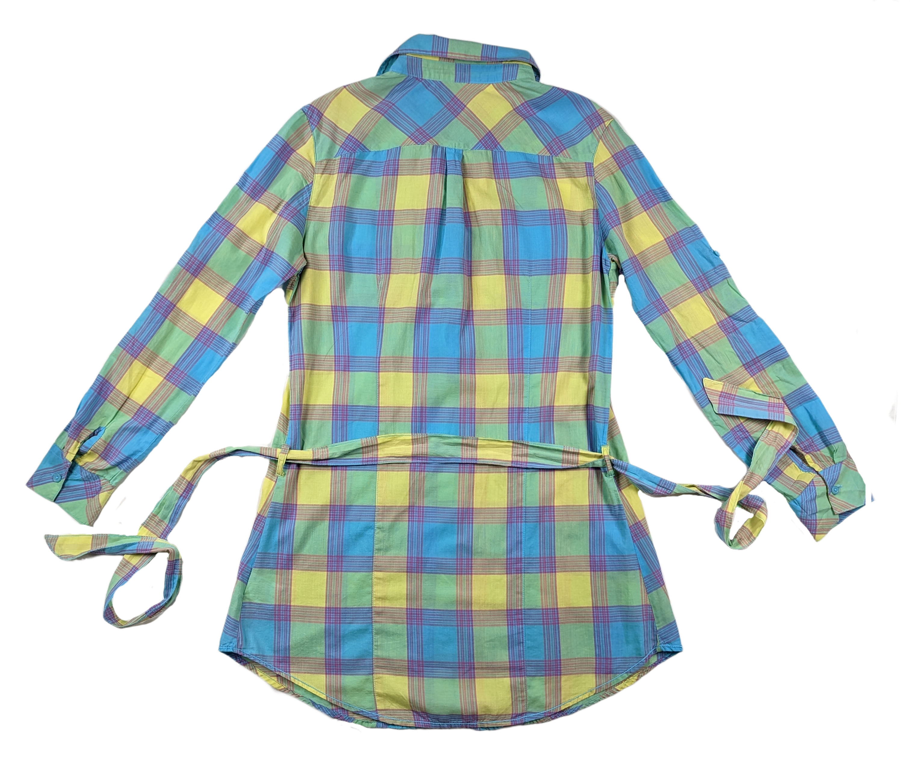 City Streets Bright Multicolor Plaid Shirt Dress Size LCity Streets Bright Multicolor Plaid Shirt Dress Size L Get ready for Spring with this colorful plaid dress!  The bright color combination looks great as a plaid!  P