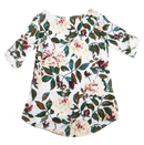 Cellabie White Floral Shift DressLong Sleeved, Roll-tab, Short length, green and pink floral
 Cellabie White Floral Shift DressDresses
