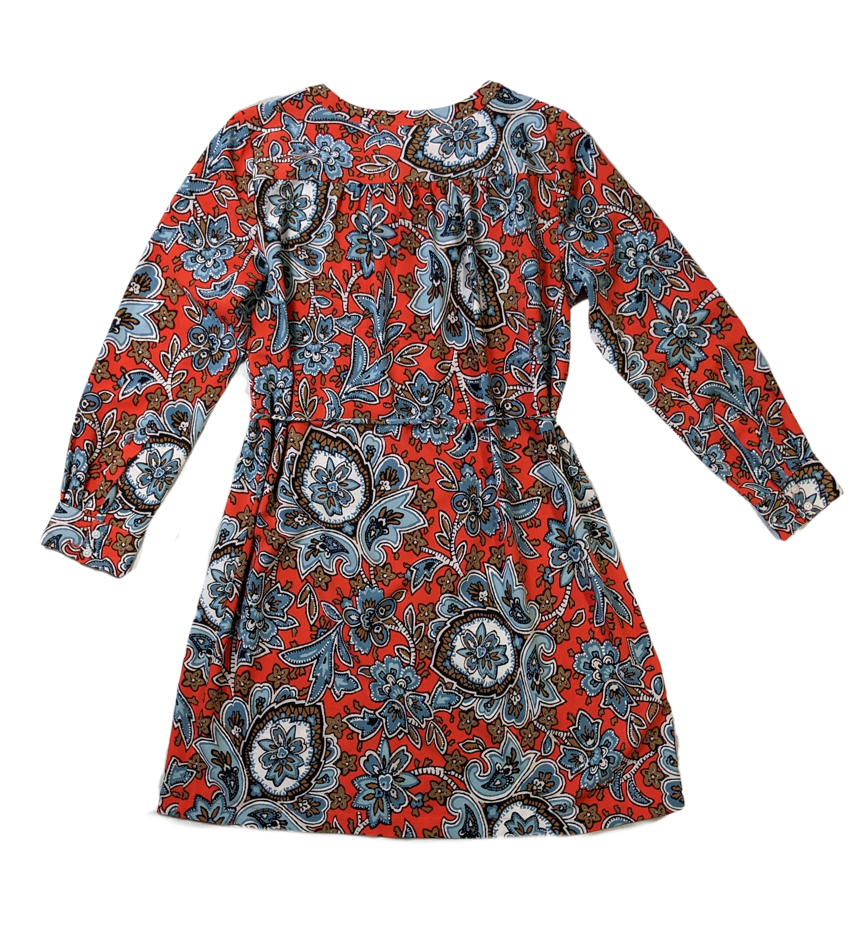 Loft Orange Floral Print Shirt Dress - EUCThis is such an easy and versatile dress.  You can dress it up by wearing heels and a blazer, or add sneakers and a denim jacket for a more casual look.  Either way,