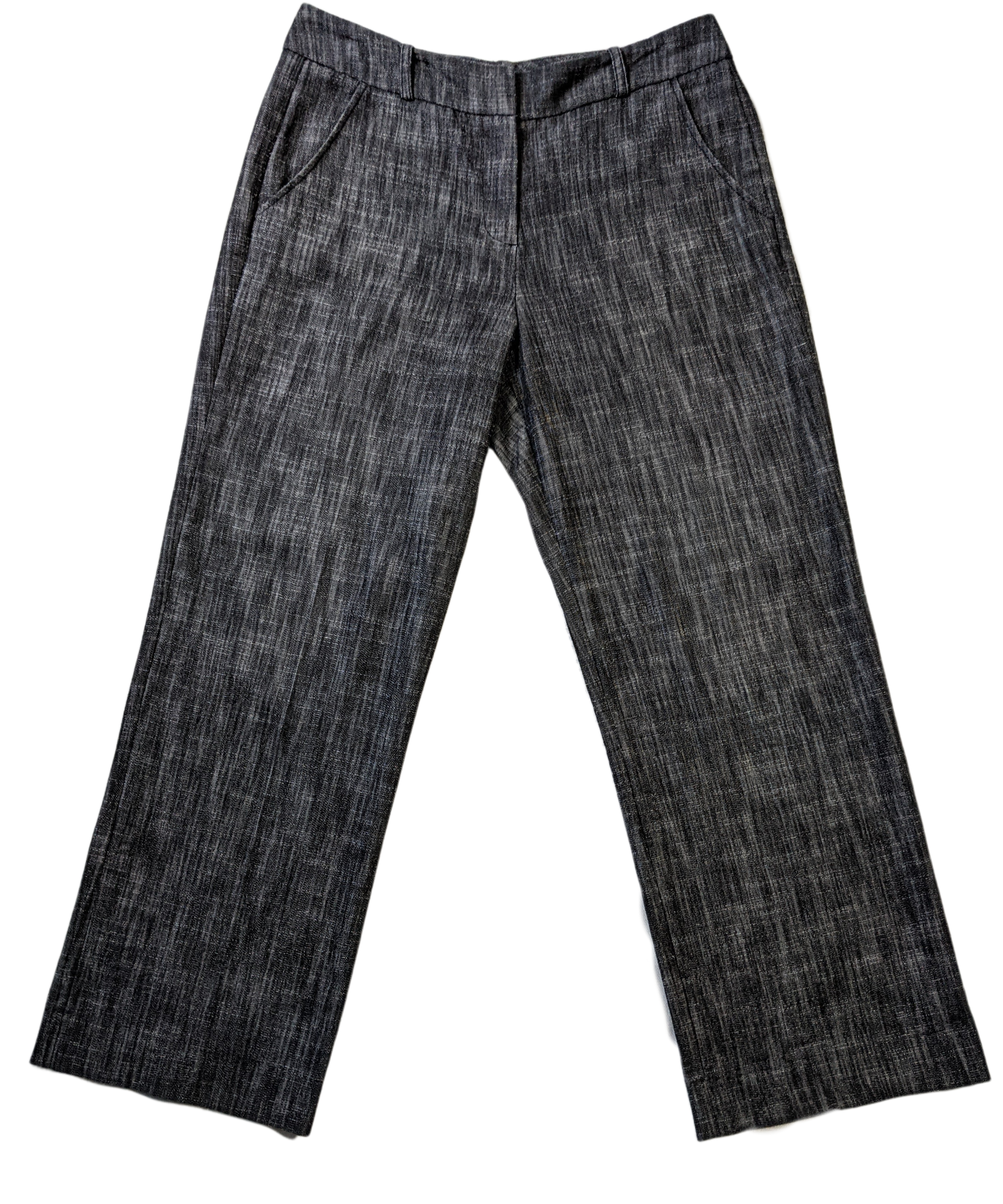 Sandro Sportswear Dress pantsThese are beautifully woven pants, with a mix of black and gray threads. This makes a beautiful neutral pant that you can wear with a variety of tops and jackets.  W