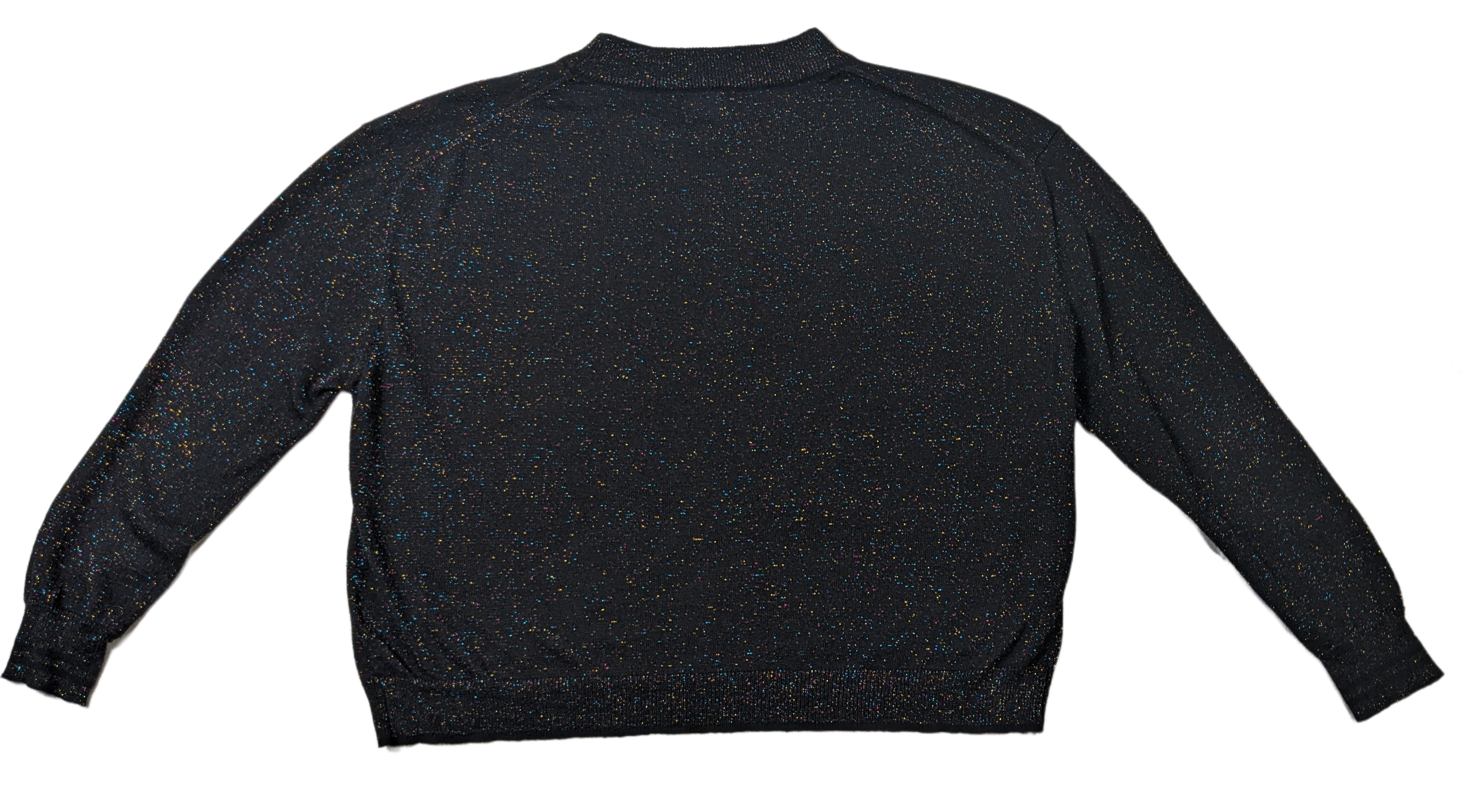 J + J John + Jenn Black Sparkly Sweater  Look effortlessly cool in the J + J John + Jenn Black Sparkly Sweater. With multicolor metallic threads and a mock neck, thi