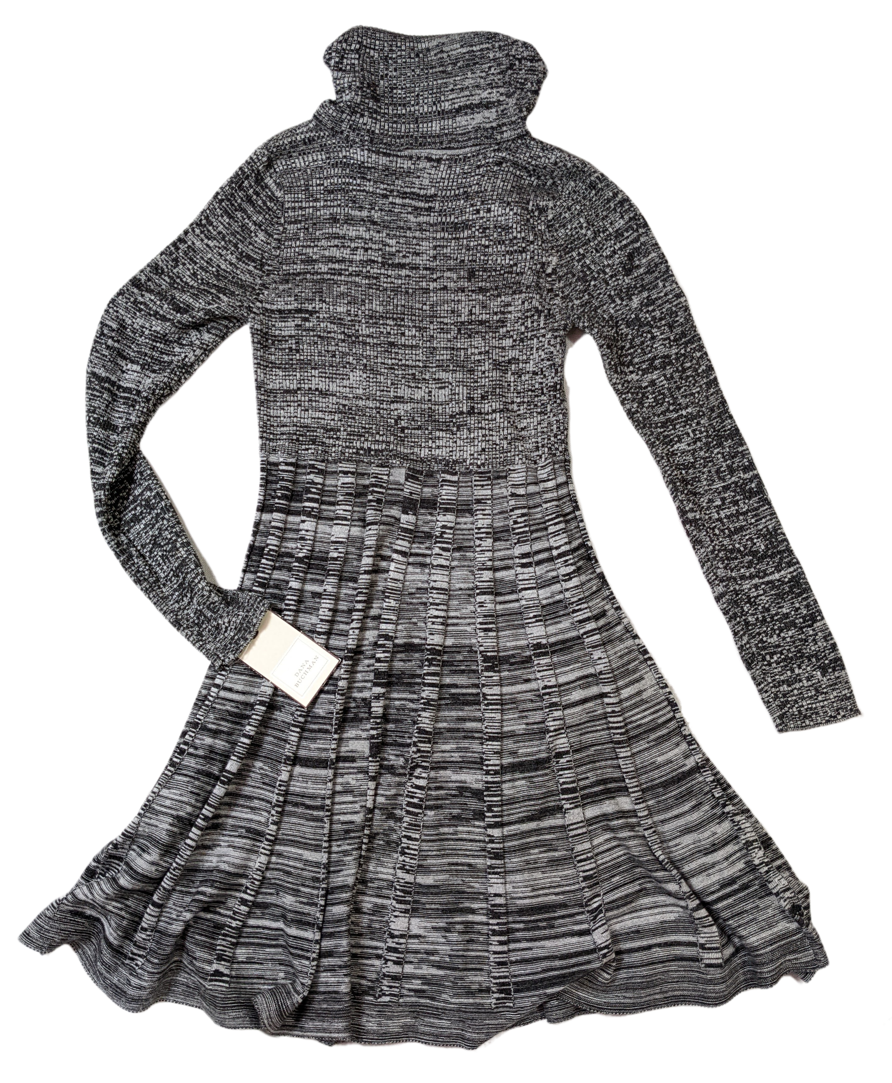 Dana Buchman Gray Sweater Dress - NWT Cozy sweater dress with cute buckle styling on neck, perfect for fall.  Looks great with boots and tights, or your favorite chunky loafers!