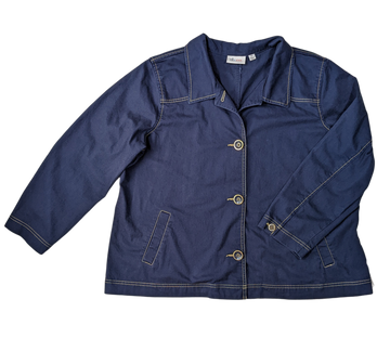 D & Co Blue Twill Jacket Size 2xD &amp; Co Blue Twill Jacket Size 2x Experience the perfect blend of style and comfort with the D &amp; Co Blue Twill Jacket. Constructed with high-quality twill fab