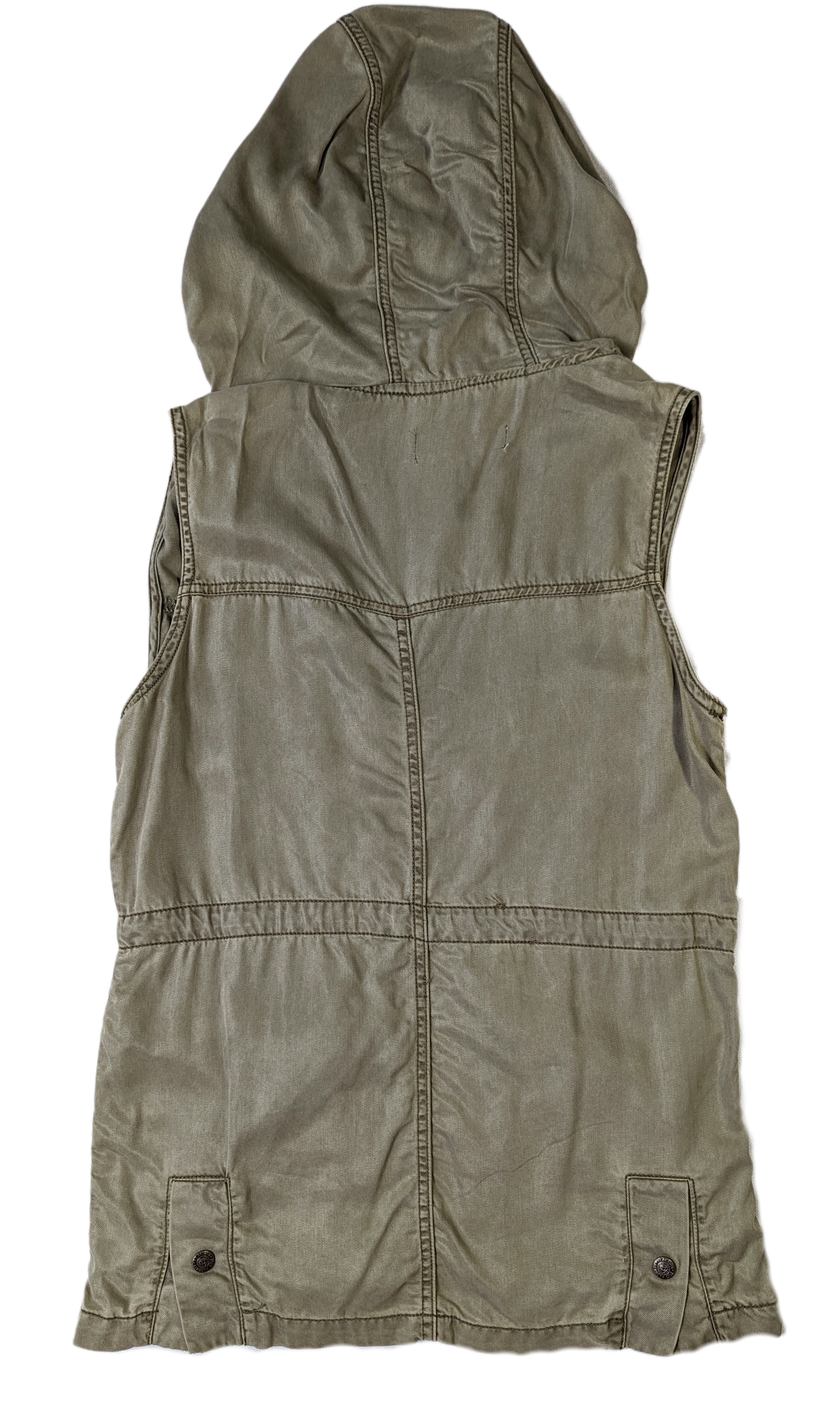 Kenneth Cole Reaction Utility VestYou will have a place for everything with this great vest from Kenneth Cole.  It has lots of pockets and a zip-up, snap front and a hood!  It also has a drawstring w