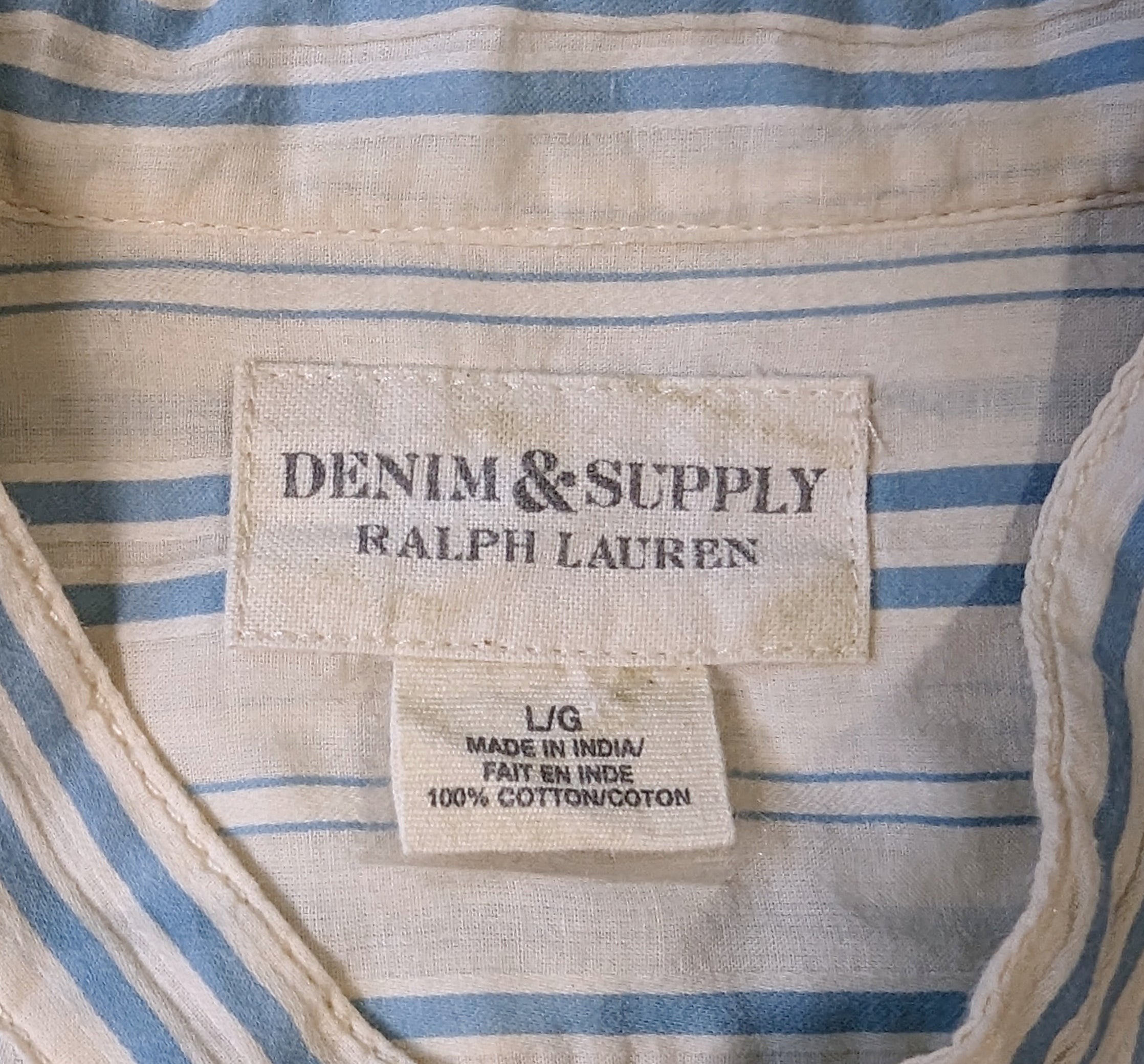 Denim & Supply Shirt with Aqua Stripes A shirt with classic styling and it is so soft and comfy!  You can't go wrong! Pair it with jeans, or with a pair of winter white slacks!