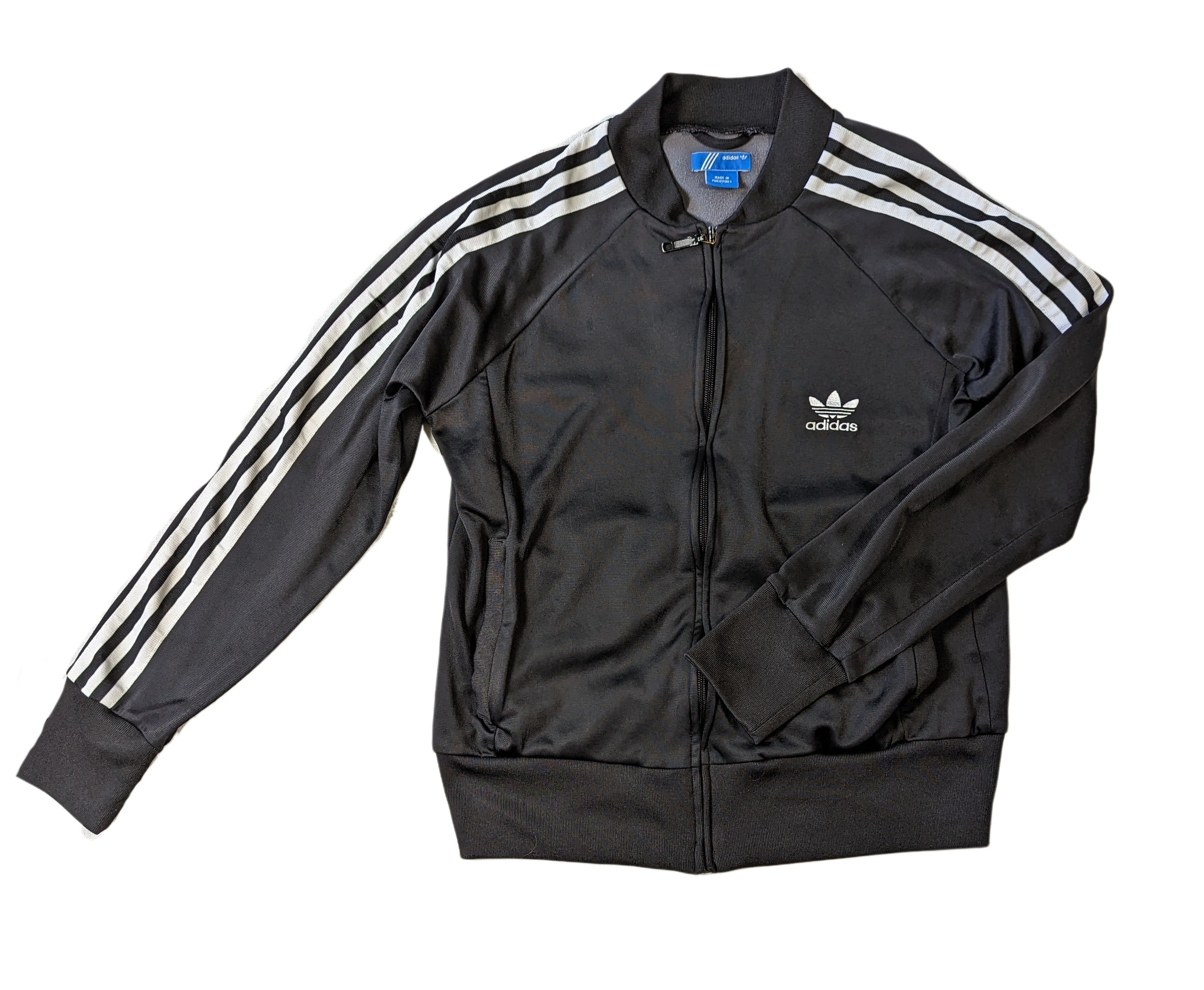 Adidas Black Activewear Jacket Classic black with white stripes Adidas activewear jacket. Perfect for one the go days!