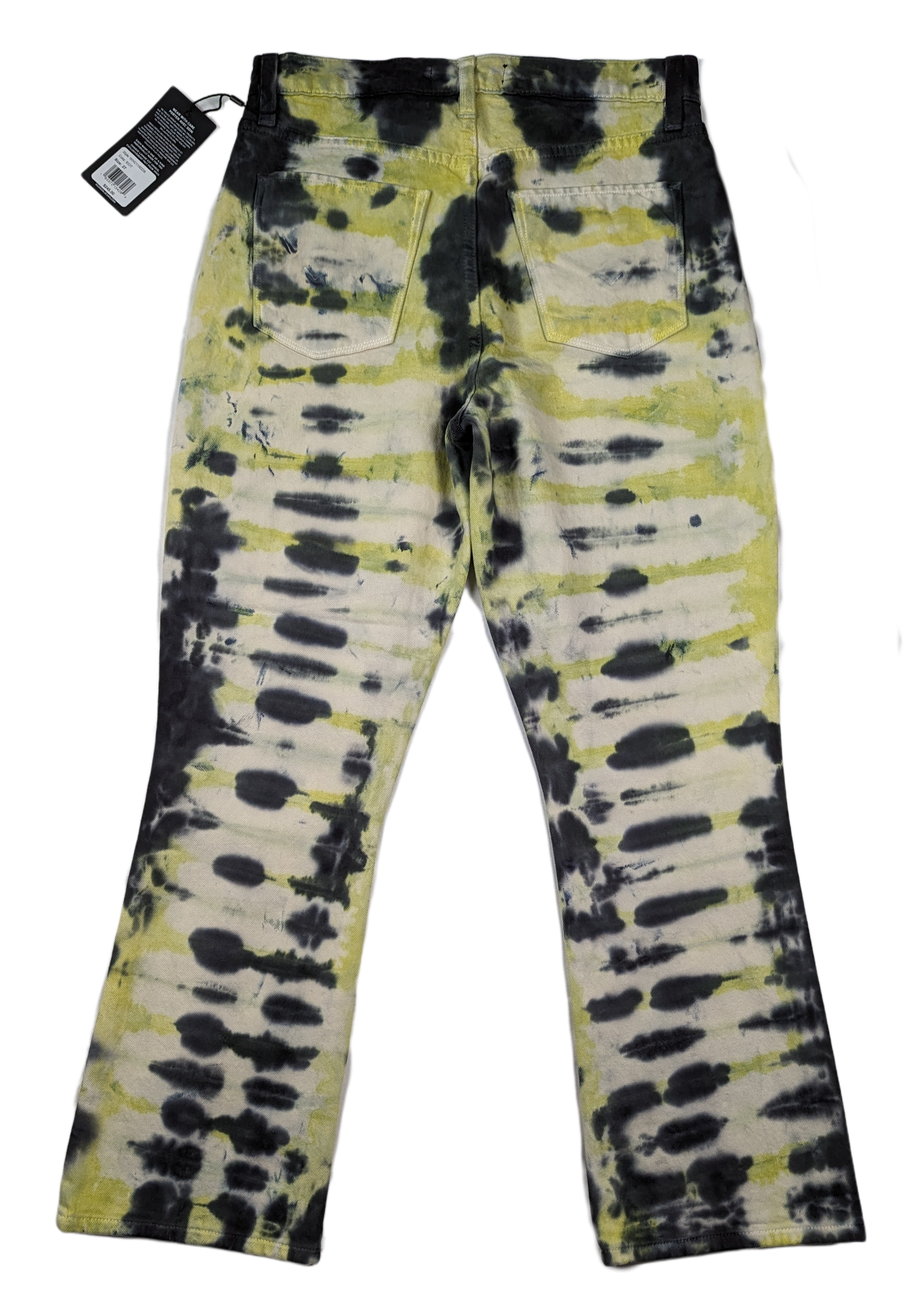 Hudson Holly Tie Dye Jeans in Electric Citron Size 27 - NWT What a great pair of Hudson Tie Dyed Jeans , featuring a bold mix of yellow, black and off-white. These jeans are designed to be comfortable and stylish, perfect for