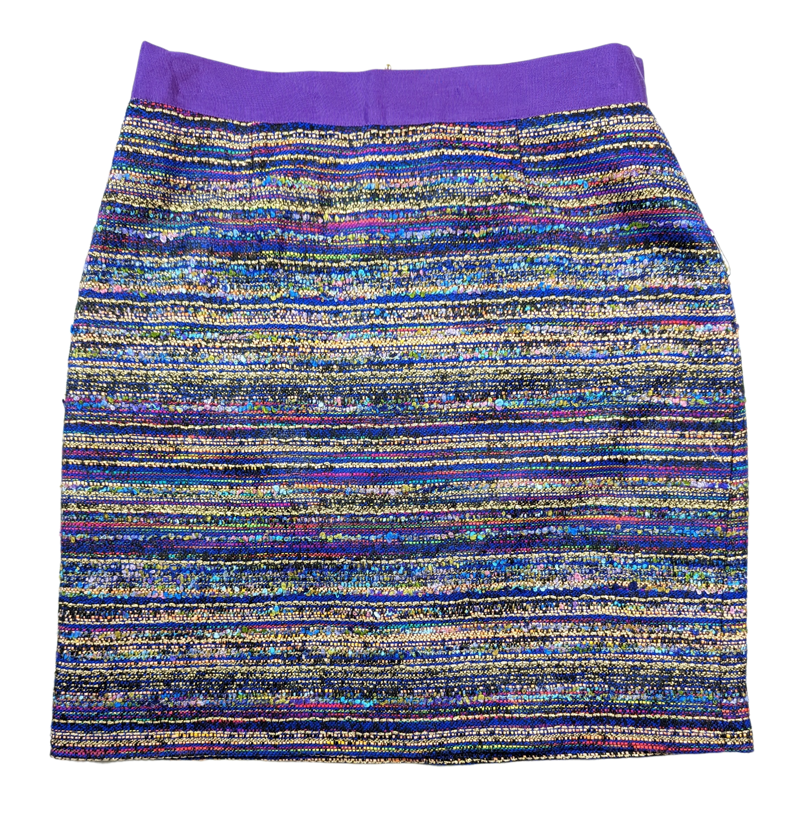  Kate Spade Purple Tweed Skirt features a contemporary tweed boucle design. It has a metallic thread running throughout the pattern, grosgrain waistband, hidden SkirtsKate Spade Purple Tweed SkirtKate Spade Purple Tweed Skirt