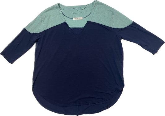 We the Free Two Tone V-Neck 3/4 Sleeve T-Shirt Cute and comfy! This elevated basic tee is great for everyday casual wear.