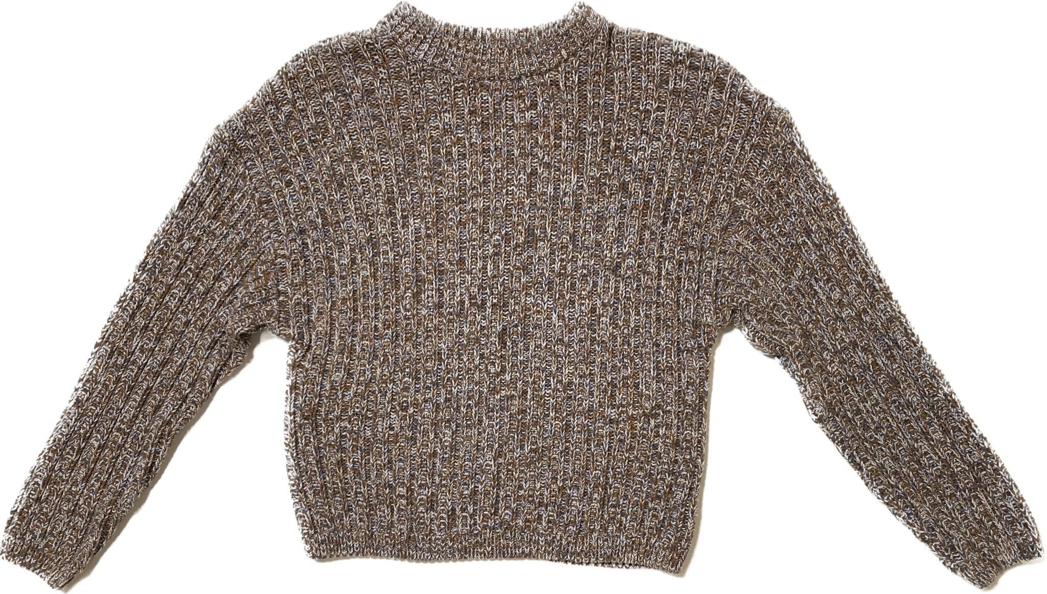 Universal Threads Chunky Brown SweaterBrown, marbled with grey and white, chunky crew neck sweater.
Perfect for Fall with black leggings and brown tall boots! Comfy and stylish!! 