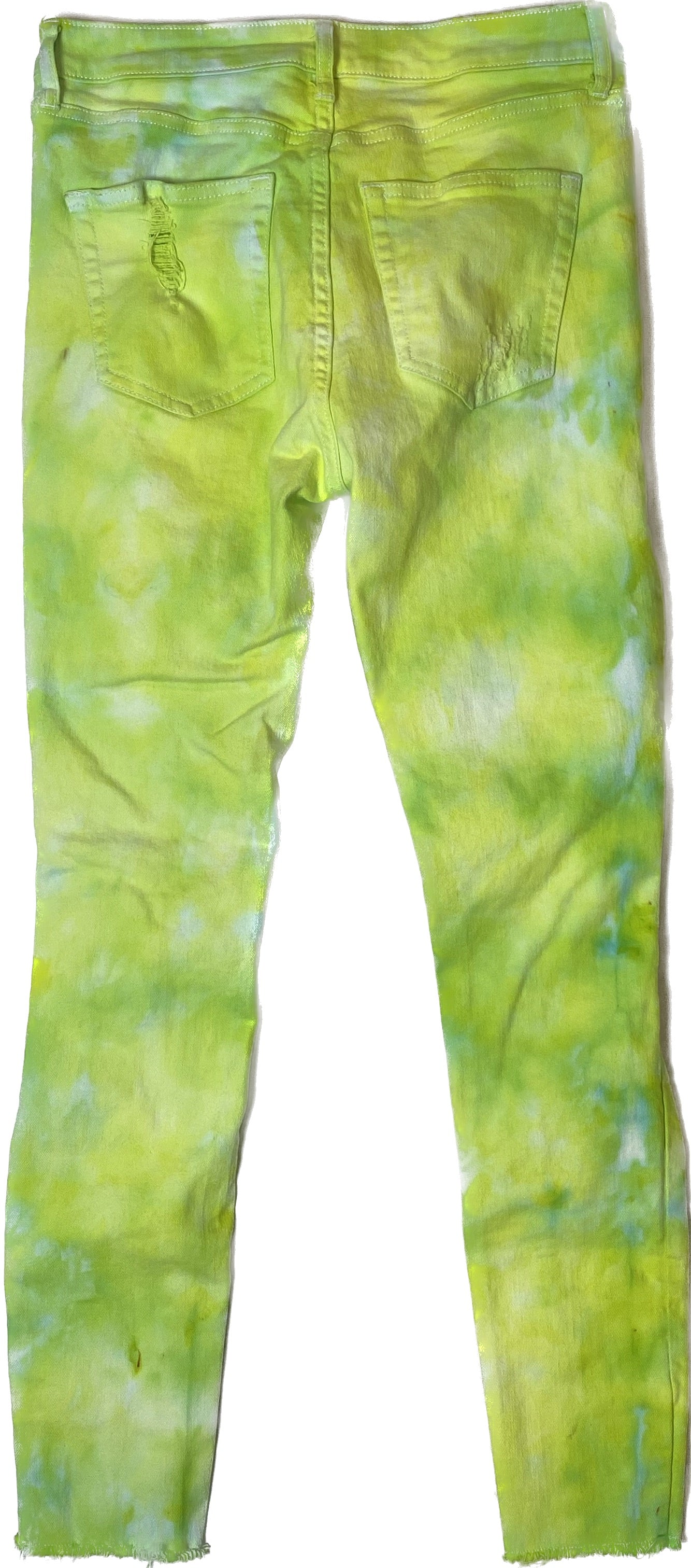 REFRESHED - Wild Fable Hand Dyed Bright Green Distressed Jeans Refreshed - One of a kind, beautifully hand dyed, bright green distressed jeans. These are the perfect pop of color for any out and about look.