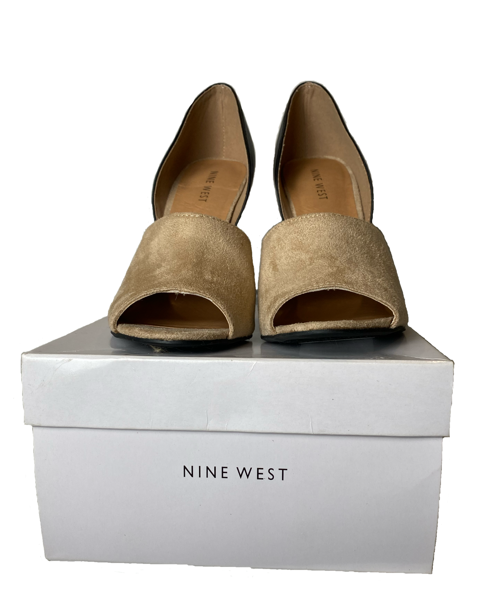 Nine West Tan and Black Peep Toe Pumps - NWB Nine West tan and black peep toe pumps - New With Box.