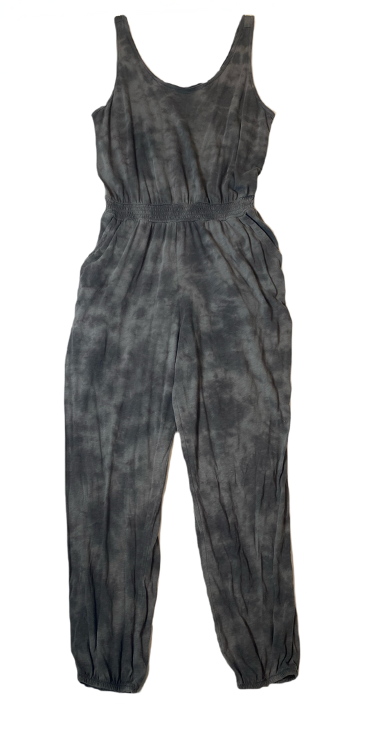Aerie Grey Every Day Romper Grey tie dye look elastic waist and ankles, tank romper...with pockets!!!