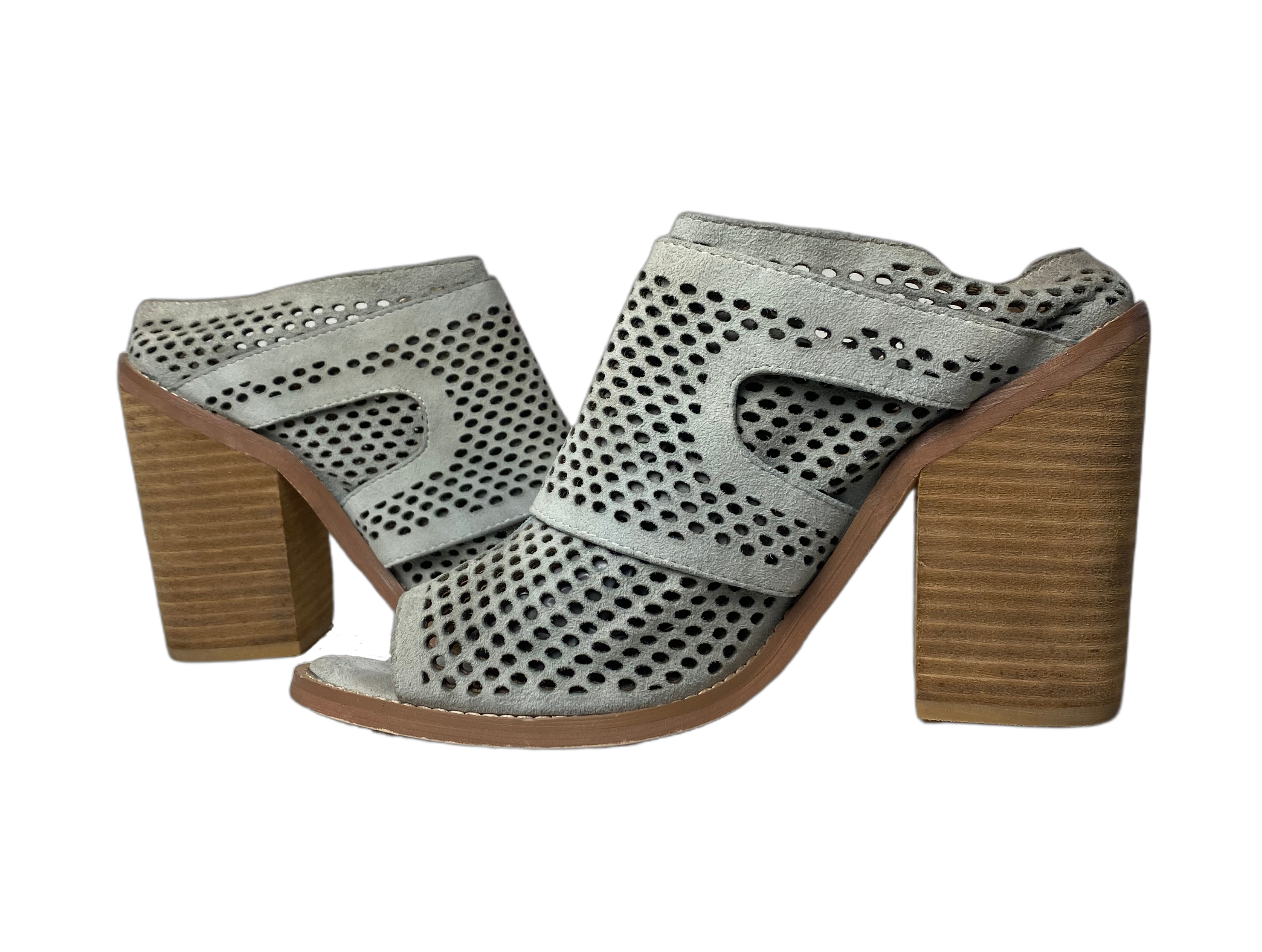 Nightwalker Blind Perforated Suede Peep Toe Mule - Limited EditionAdd a little western flare with these great suede mules. Pair with jeans or a maxi skirt and denim jacket for an elevated casual look.